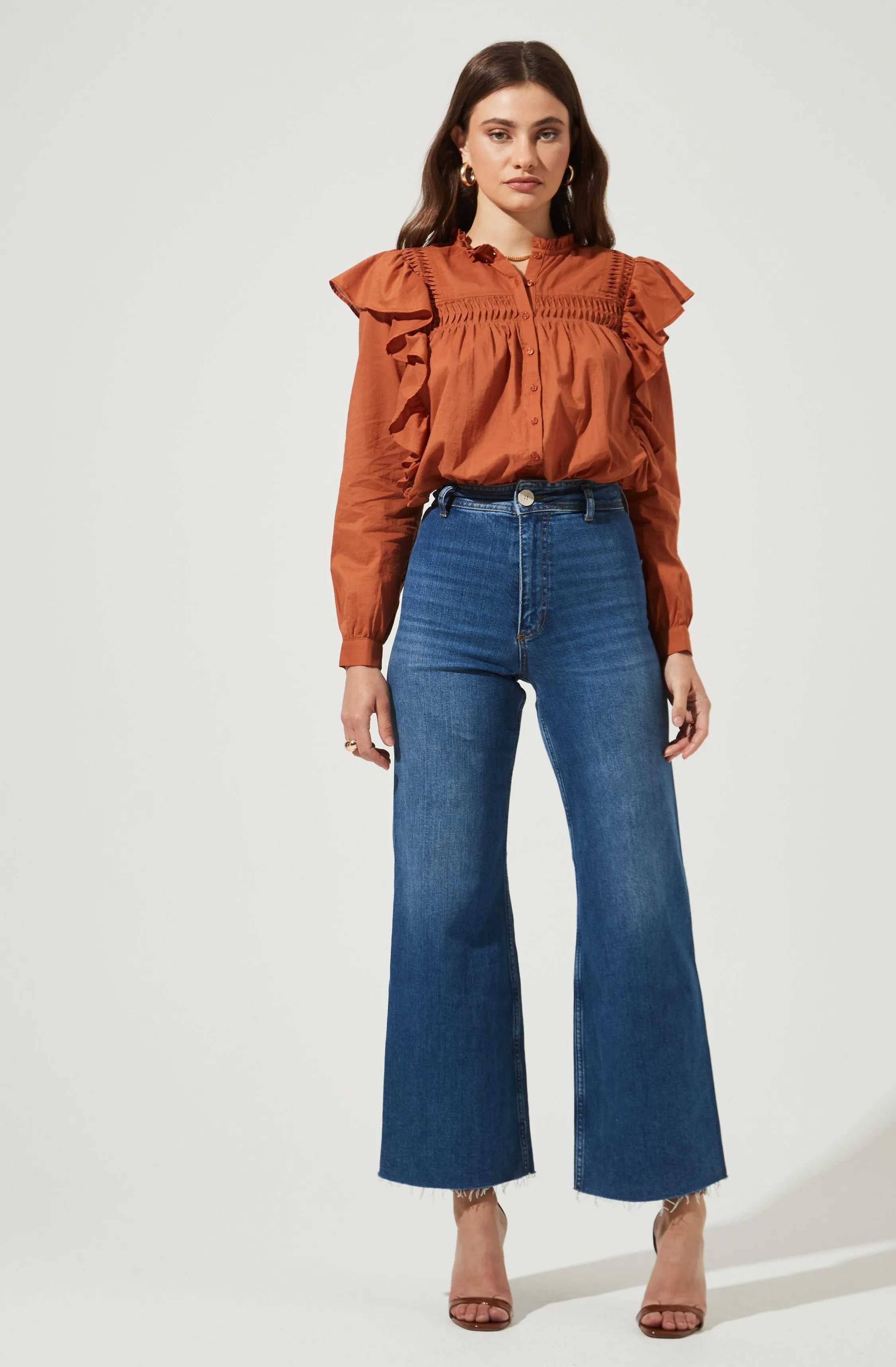 Fawn Ruffle Button Down Top sold by Astr product image thumbnail 2