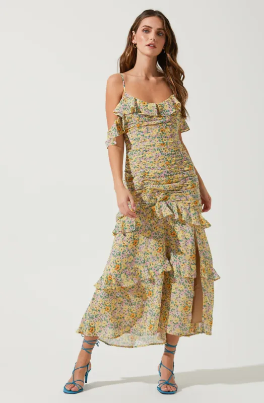 Daisy Dell Ruffle Midi Dress sold by Astr