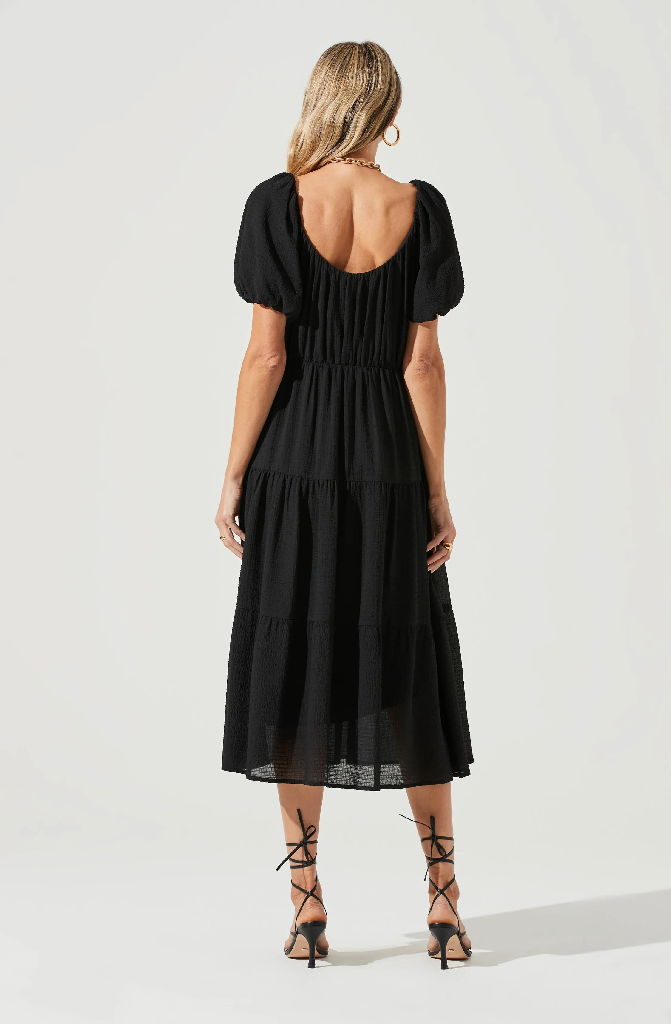 Smocked Tiered Midi Dress sold by Astr product image thumbnail 4