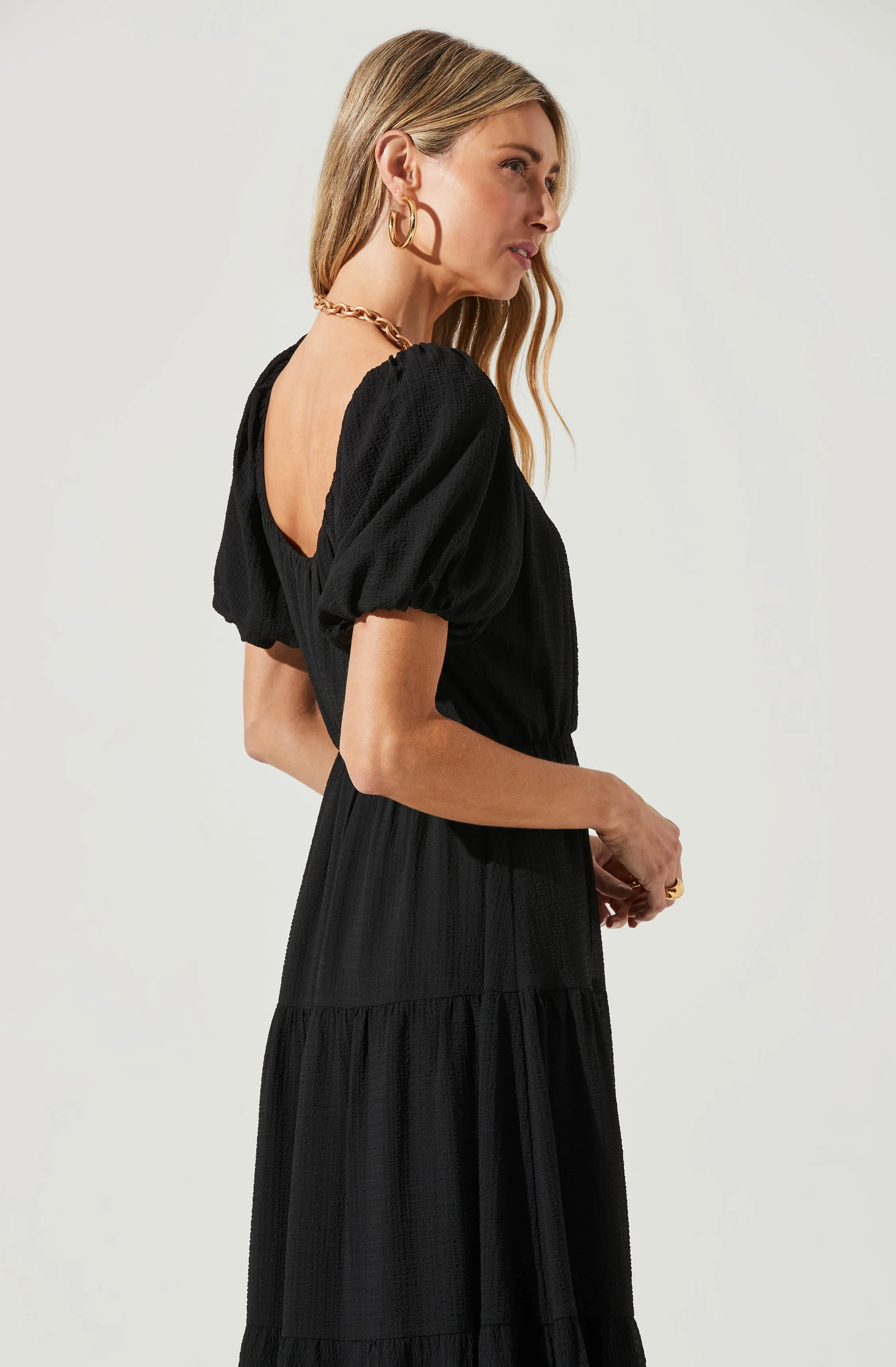 Smocked Tiered Midi Dress sold by Astr product image thumbnail 3