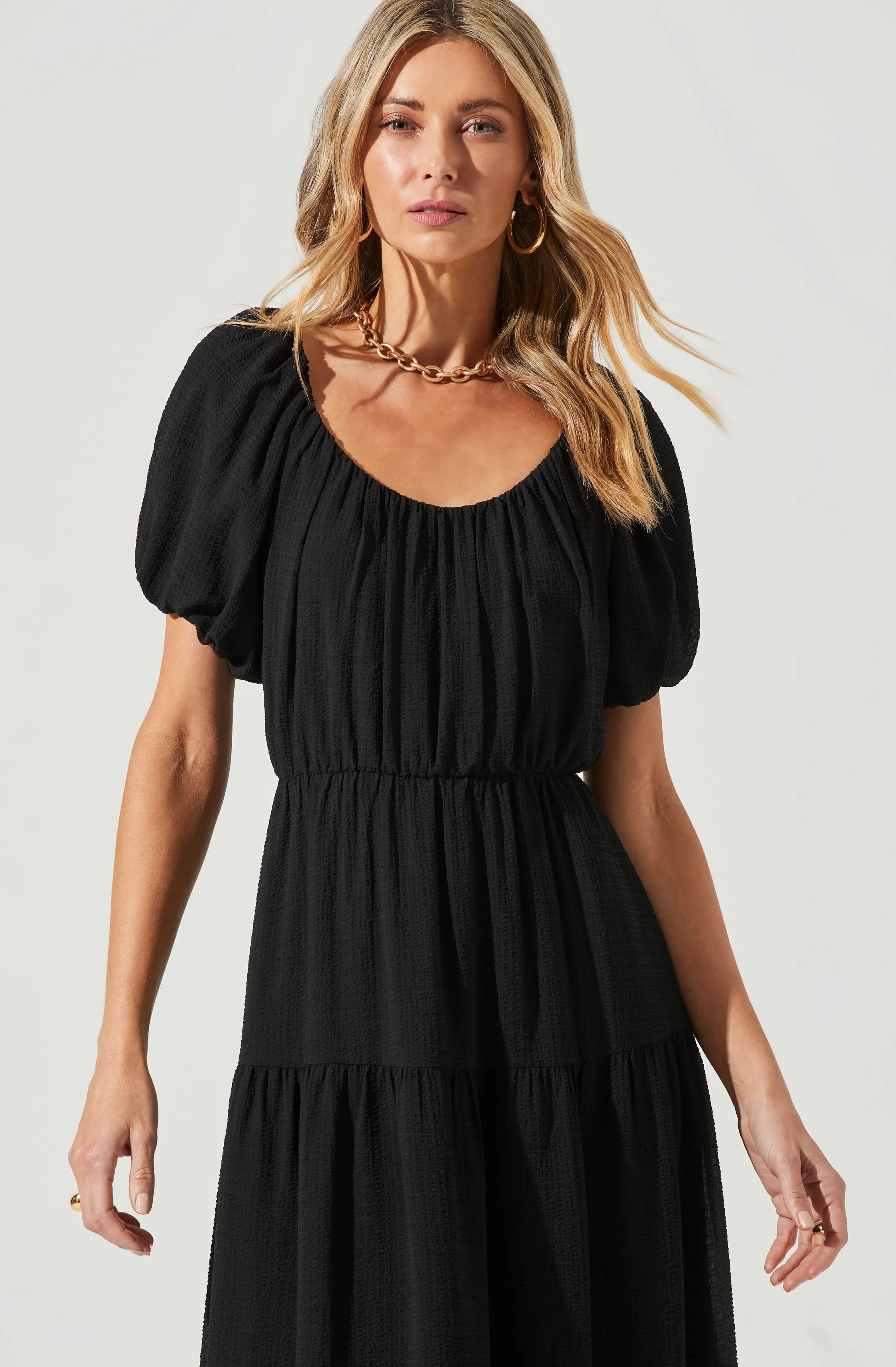 Smocked Tiered Midi Dress sold by Astr product image thumbnail 2
