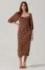 Sweetheart Neck Floral Midi Dress sold by Astr