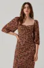 Sweetheart Neck Floral Midi Dress sold by Astr