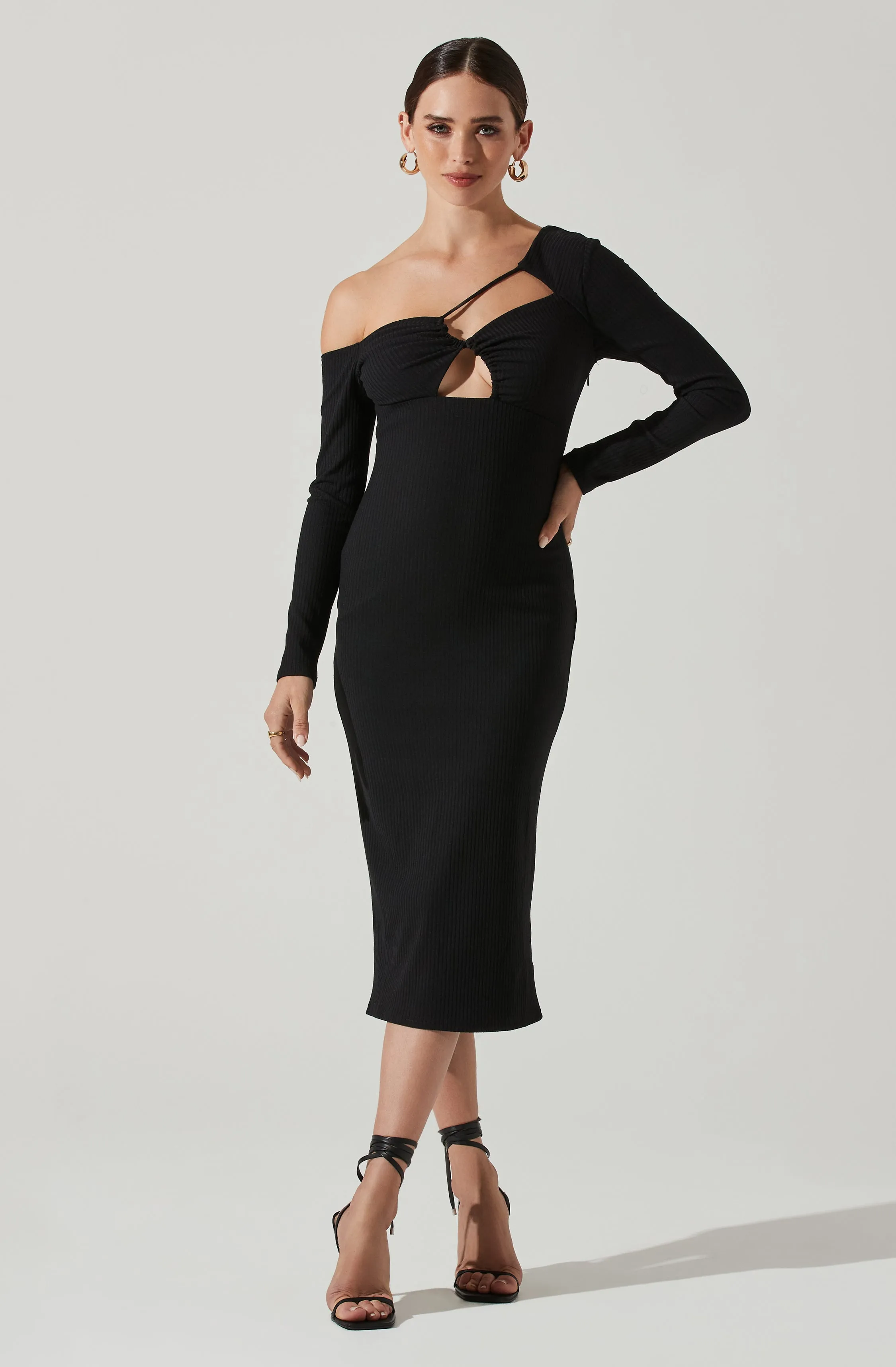 Asymmetrical Bust Cutout Midi Dress sold by Astr