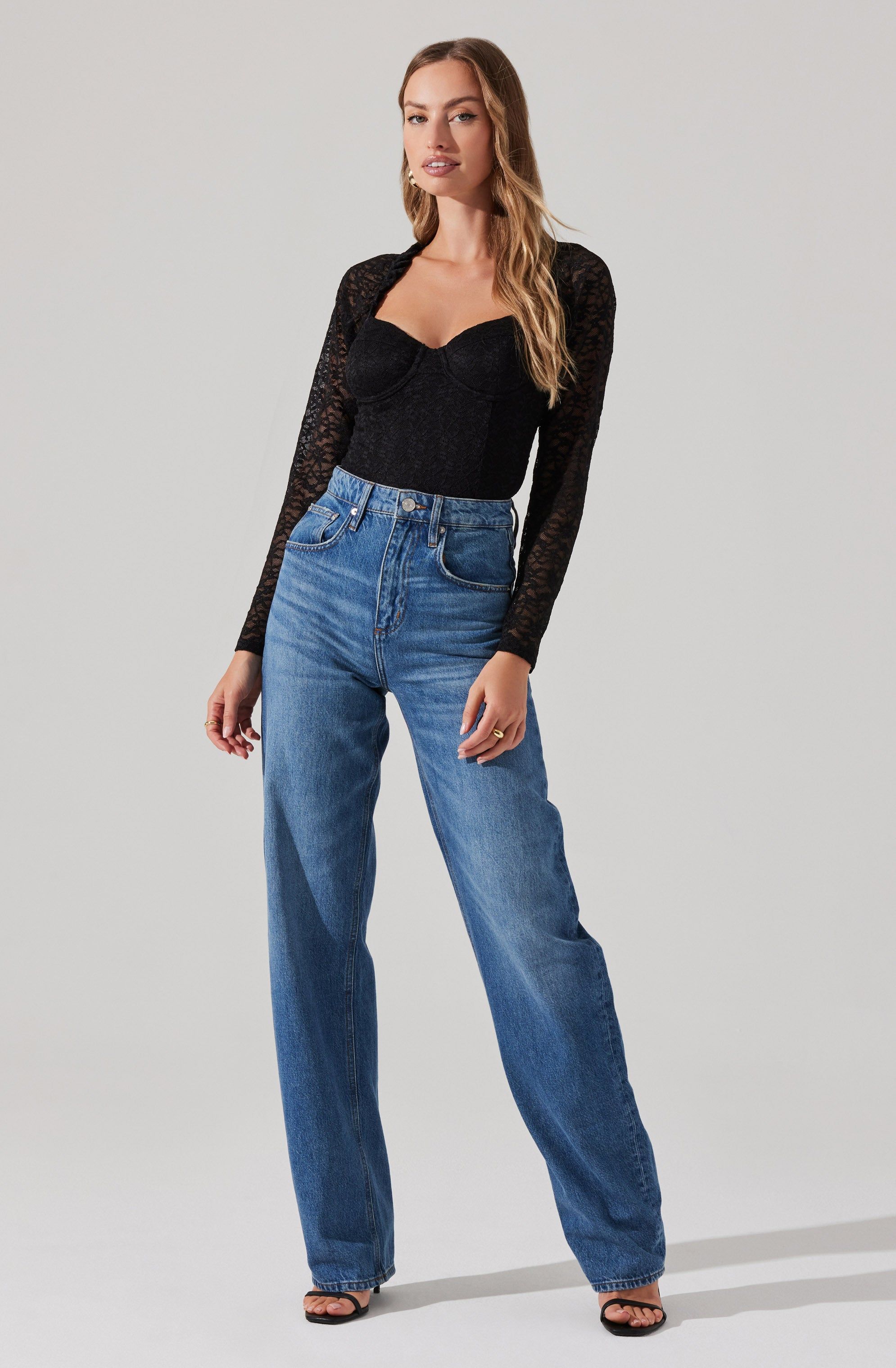 Lace lined bustier ls top sold by Astr product image thumbnail 2