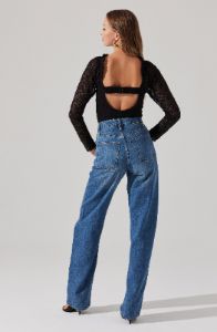 Lace lined bustier ls top sold by Astr
