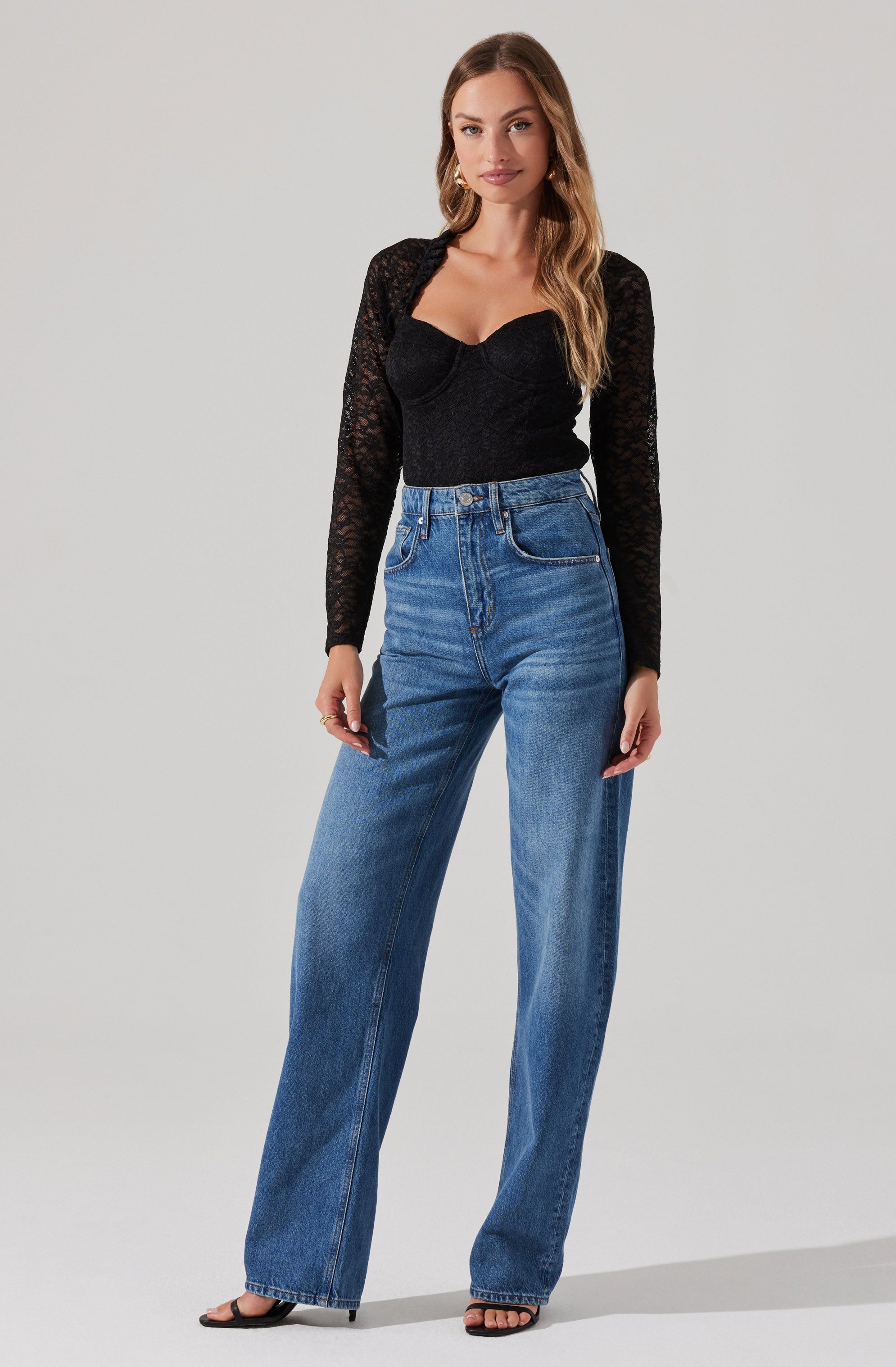 Lace lined bustier ls top sold by Astr product image thumbnail 3