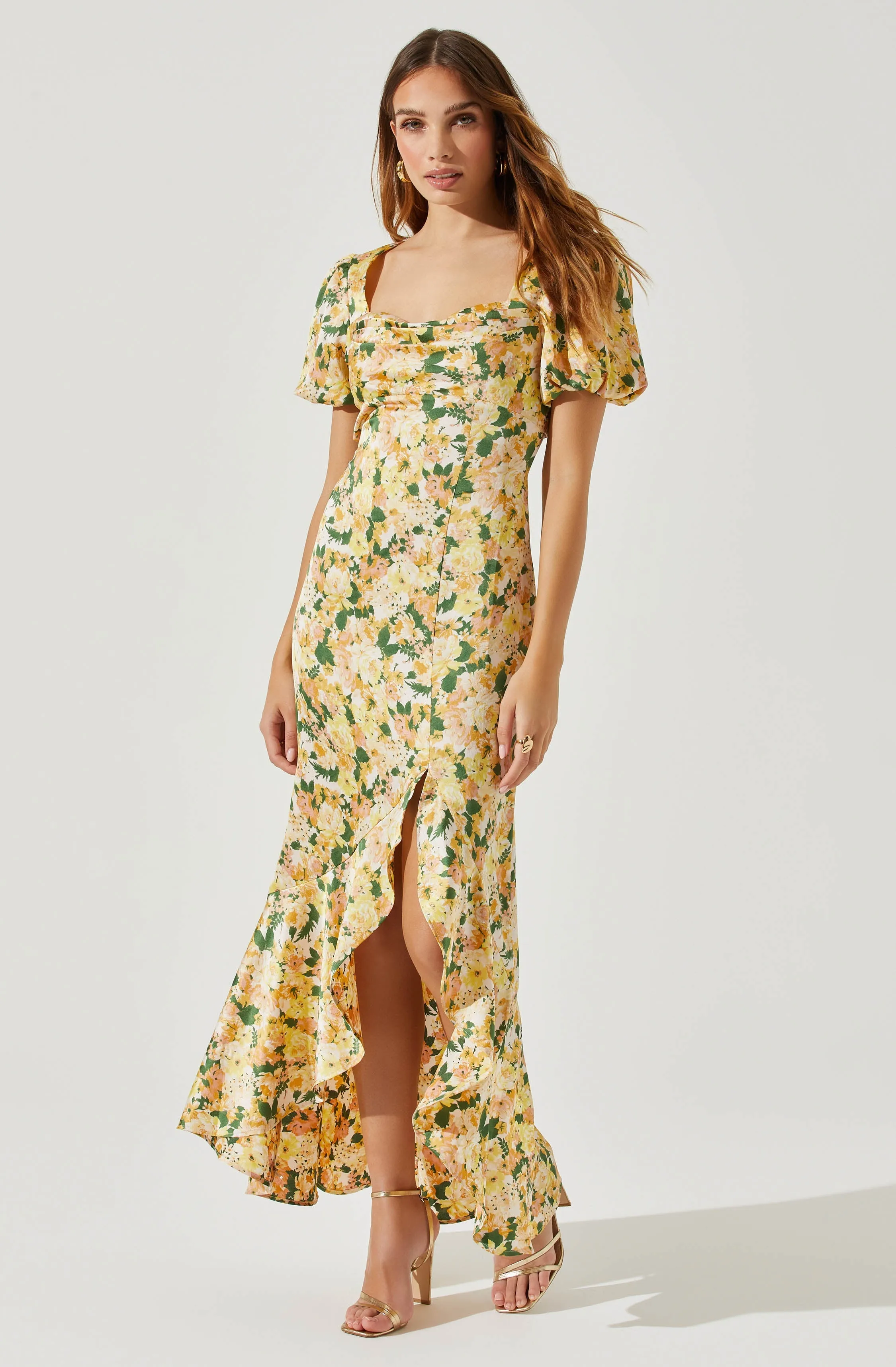 Dayanara Puff Sleeve Floral Maxi Dress sold by Astr product image thumbnail 3