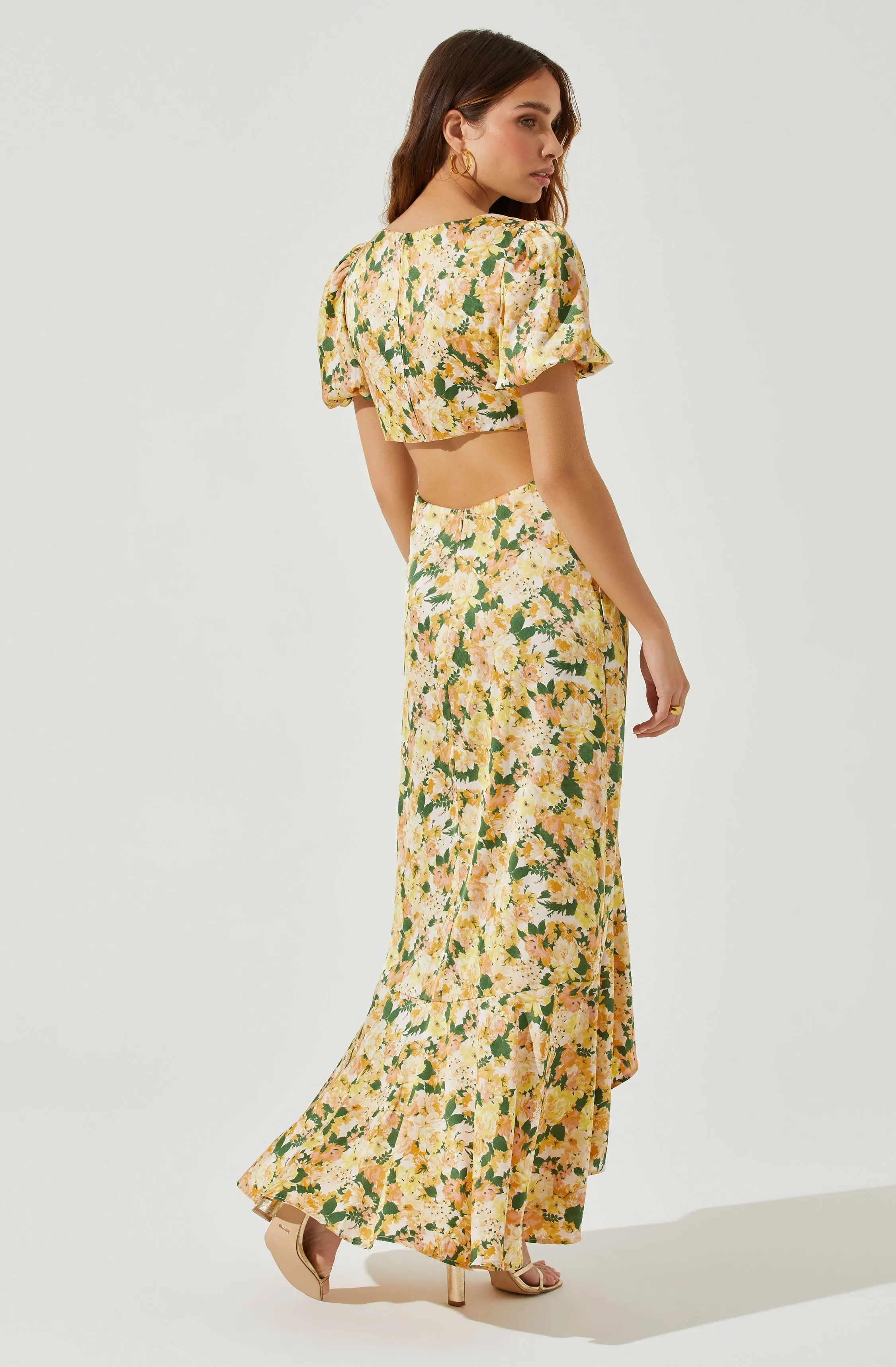 Dayanara Puff Sleeve Floral Maxi Dress sold by Astr product image thumbnail 5