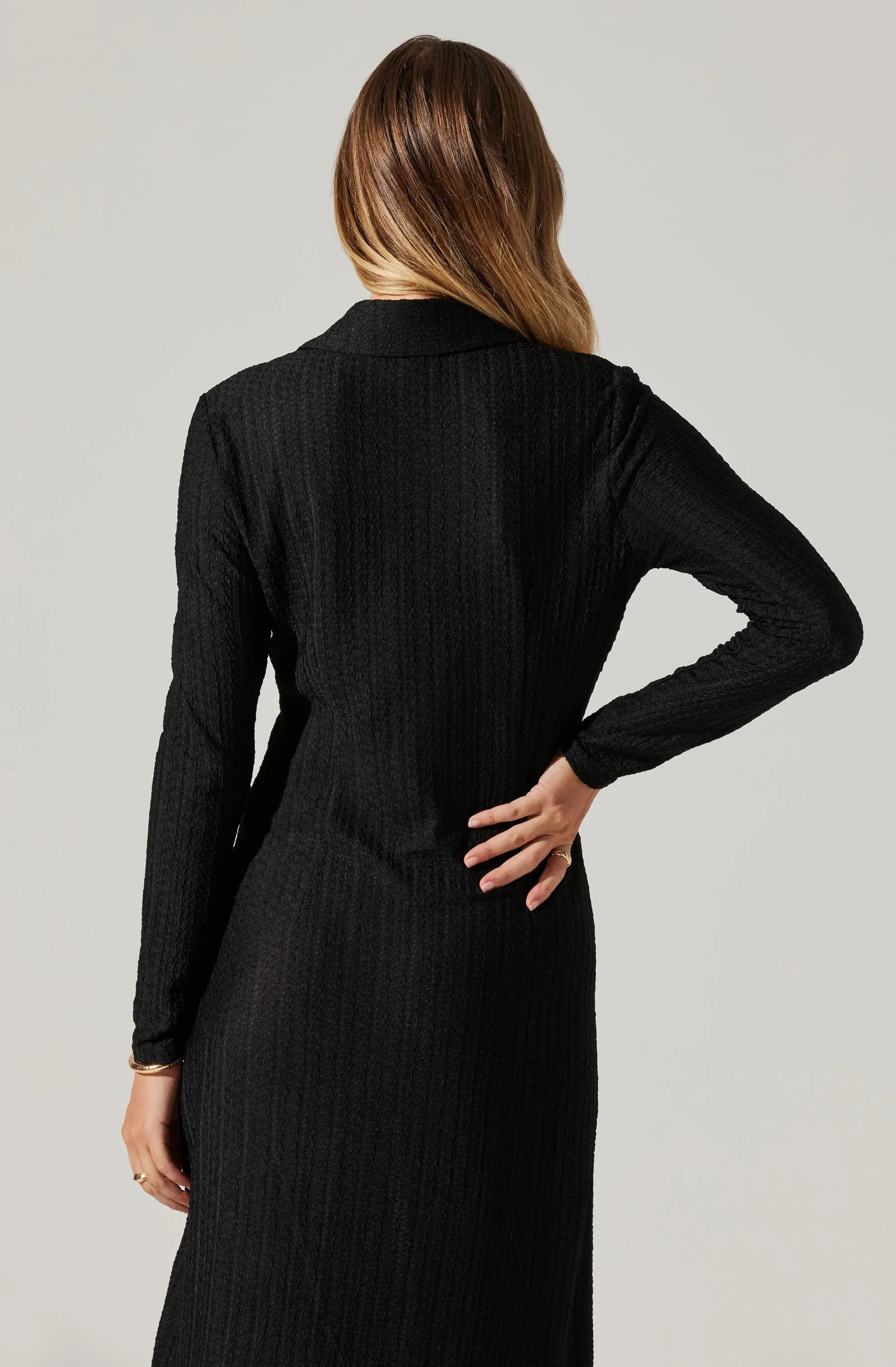 Collared Long Sleeve Midi Dress sold by Astr product image thumbnail 4