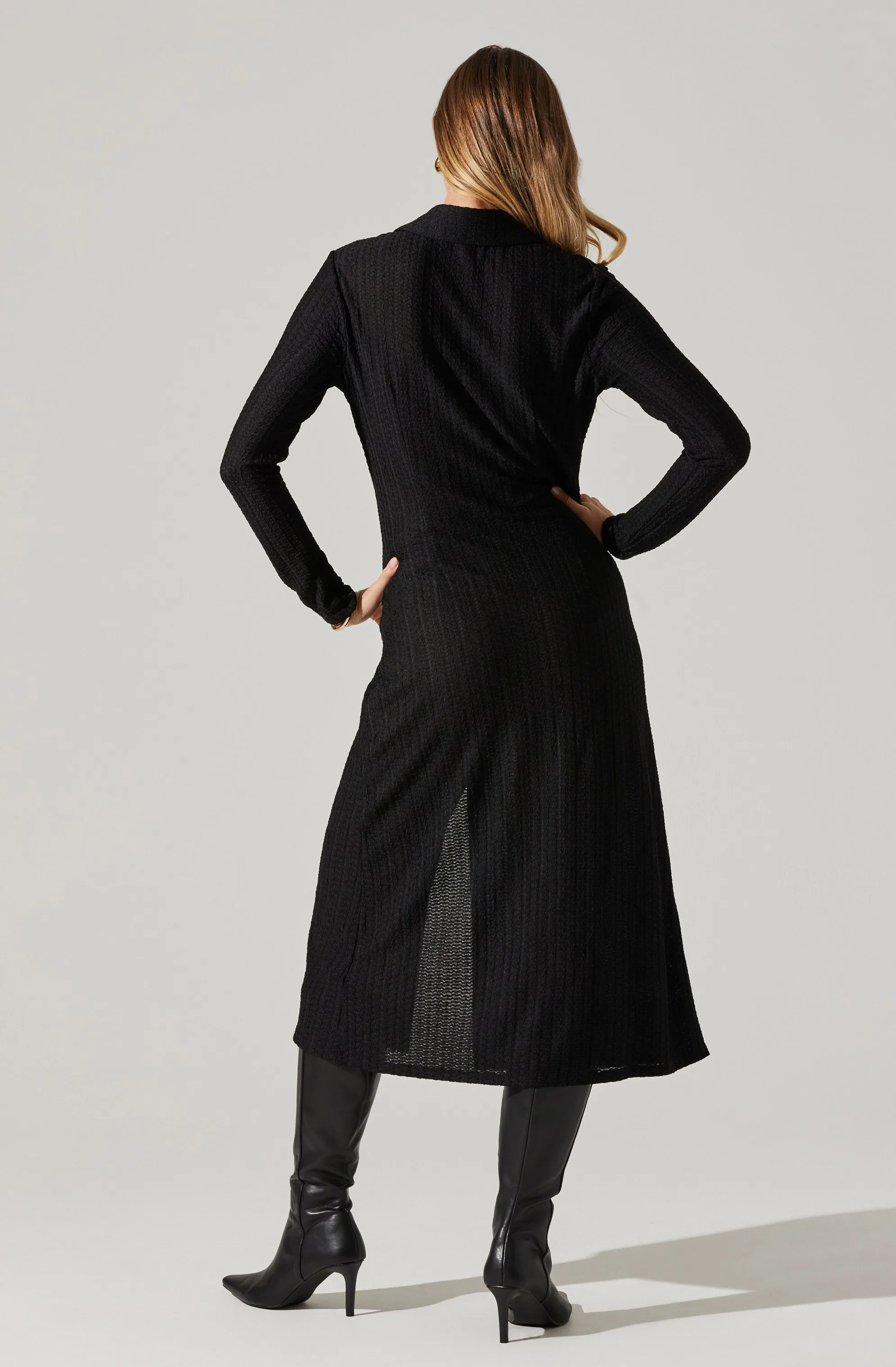 Collared Long Sleeve Midi Dress sold by Astr product image thumbnail 5
