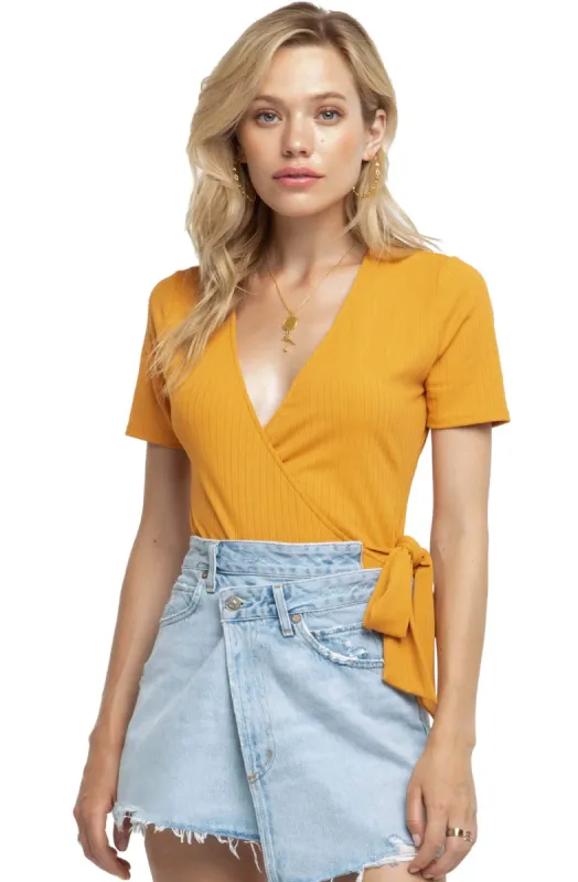 Wyatt Wrap Bodysuit sold by Astr