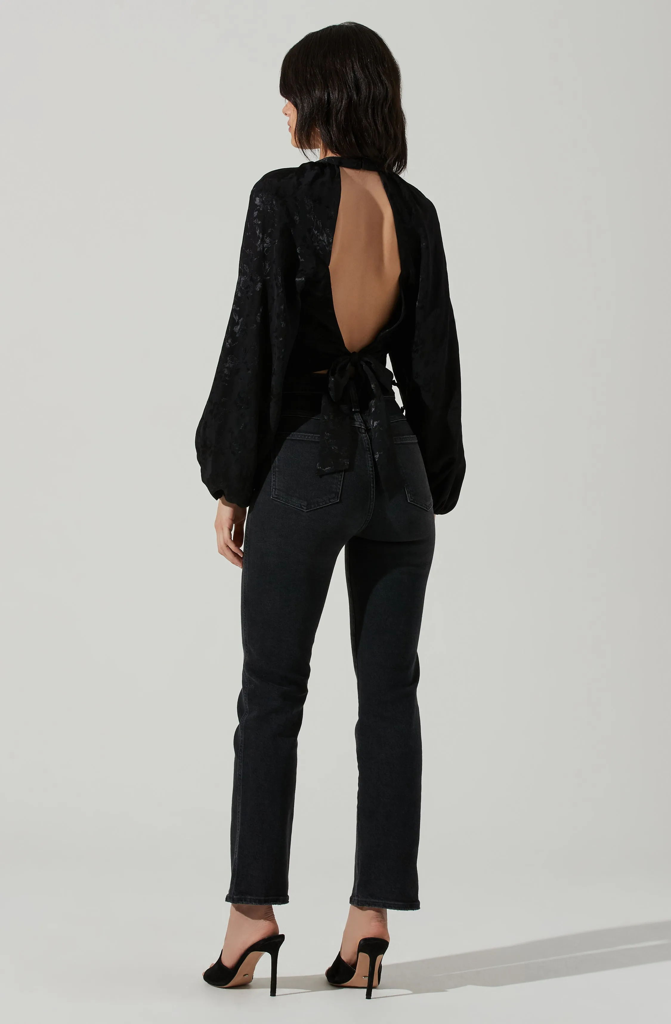 Betsy Floral Jacquard Cutout Long Sleeve Top sold by Astr product image thumbnail 5