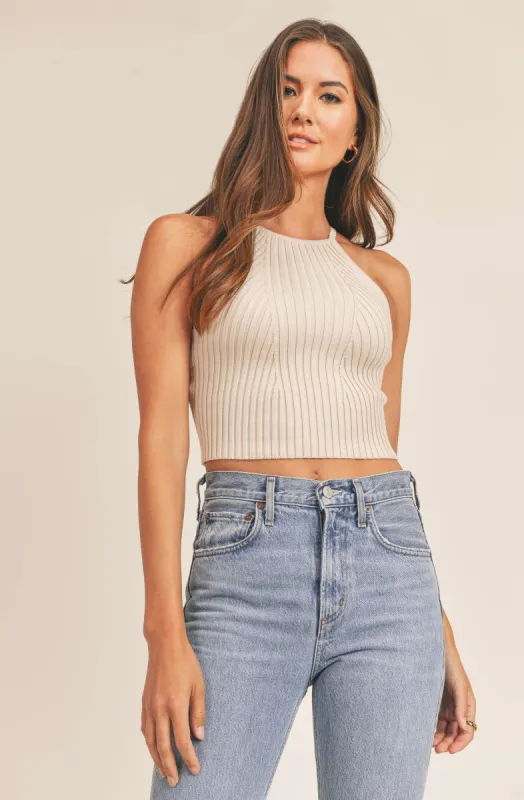 Portia Cutout Halter Top made by Astr