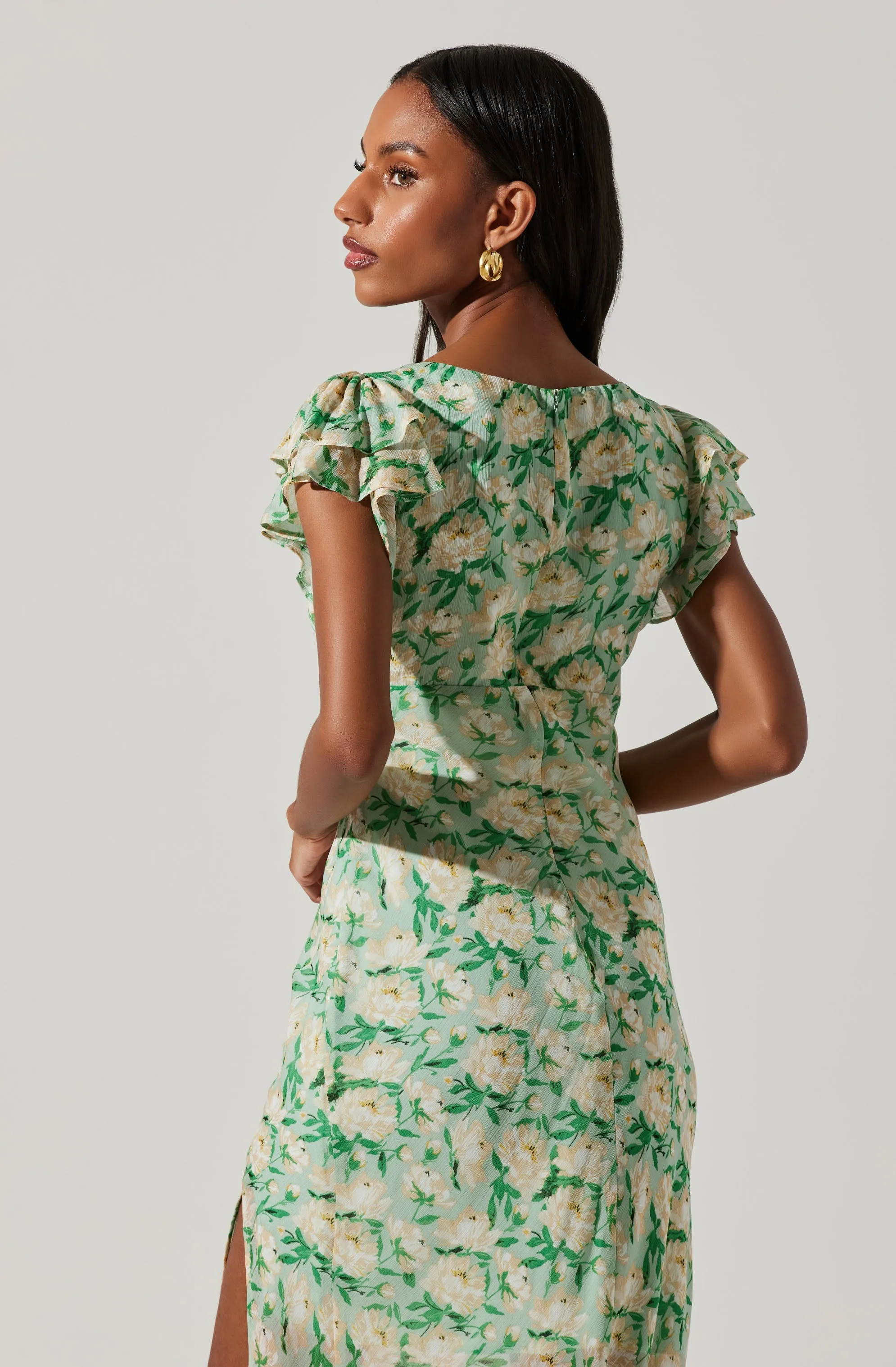 Maisy Floral Flutter Sleeve Midi Dress sold by Astr product image thumbnail 5