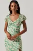 Maisy Floral Flutter Sleeve Midi Dress sold by Astr