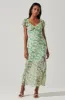 Maisy Floral Flutter Sleeve Midi Dress sold by Astr