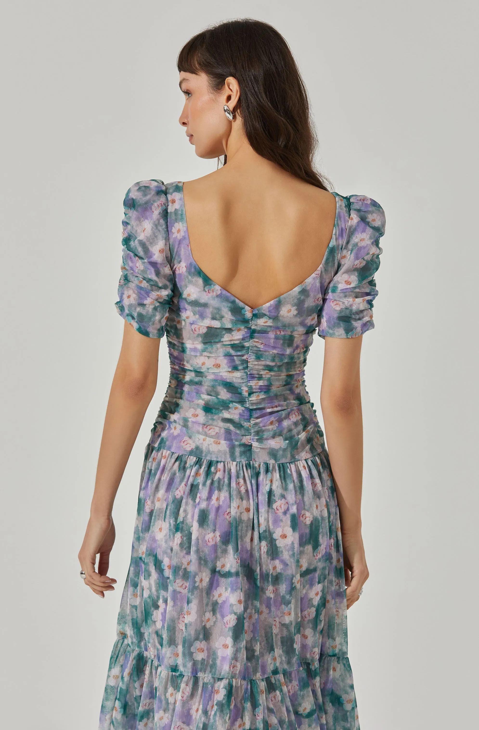 Sweetheart Floral Mesh Midi Dress sold by Astr product image thumbnail 5