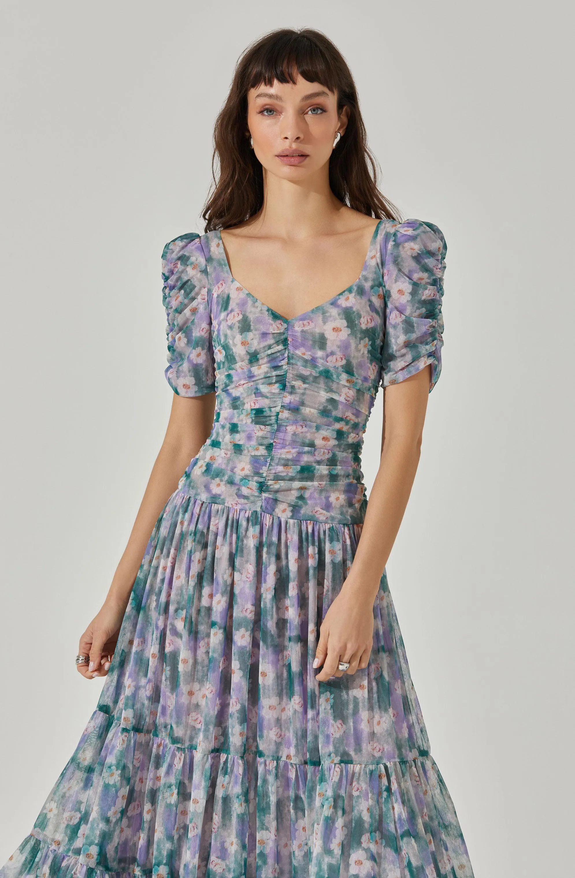 Sweetheart Floral Mesh Midi Dress sold by Astr product image thumbnail 2