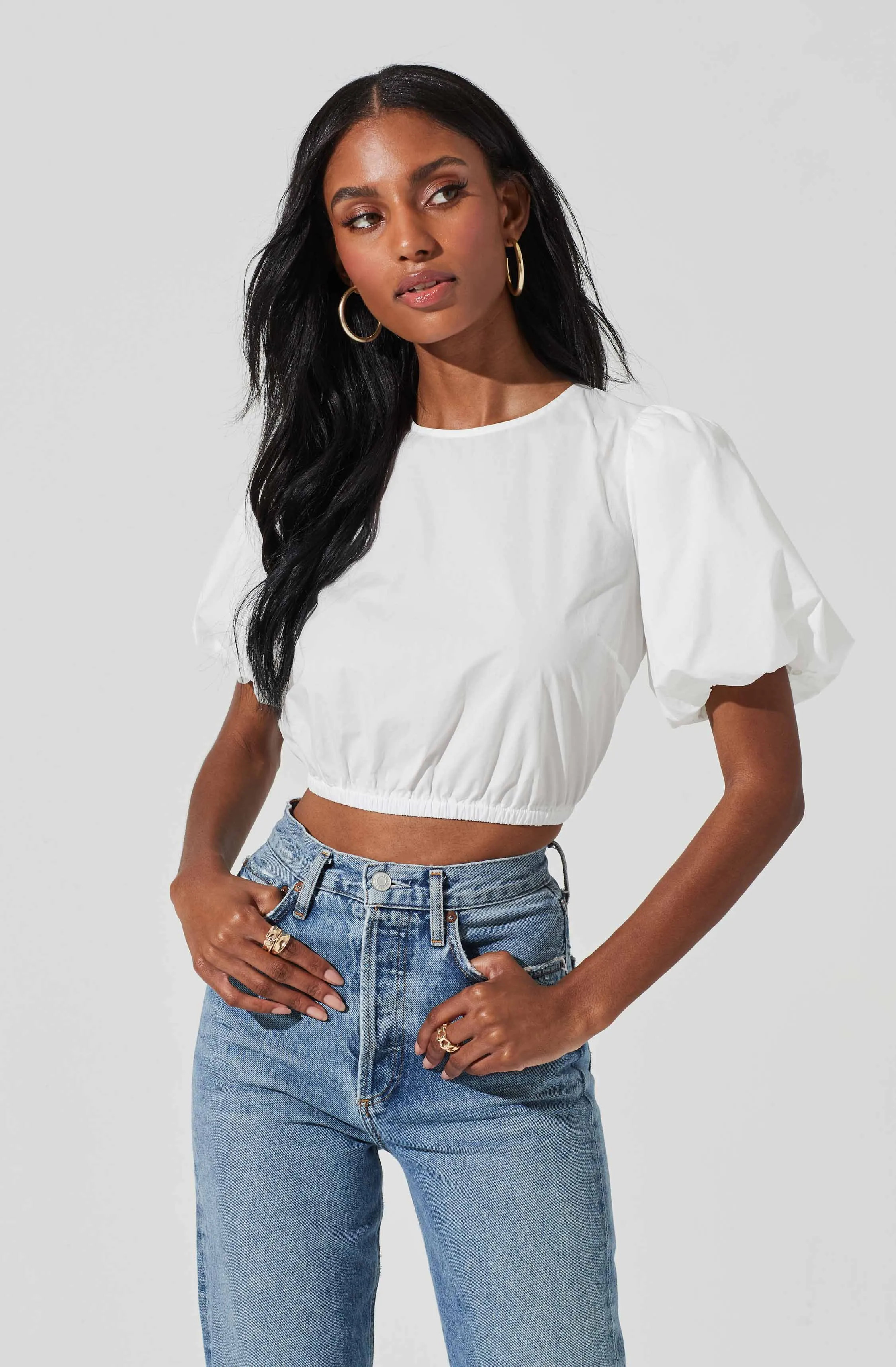 Lace Up Poplin Top sold by Astr product image thumbnail 3