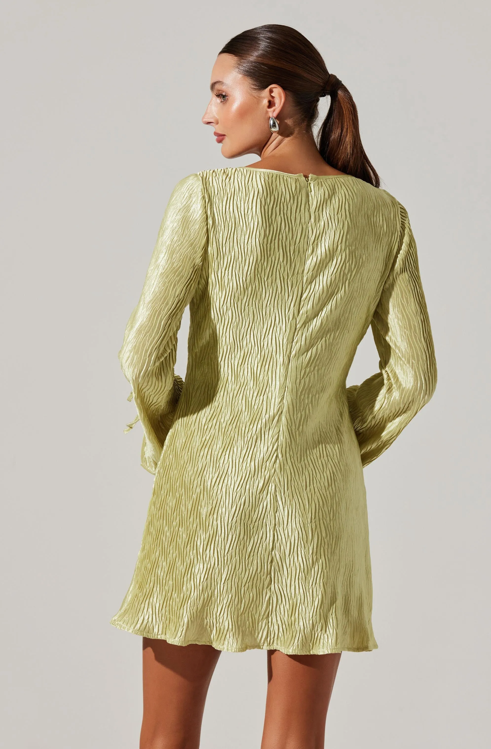 Textured Plisse Long Sleeve Mini Dress sold by Astr product image thumbnail 5