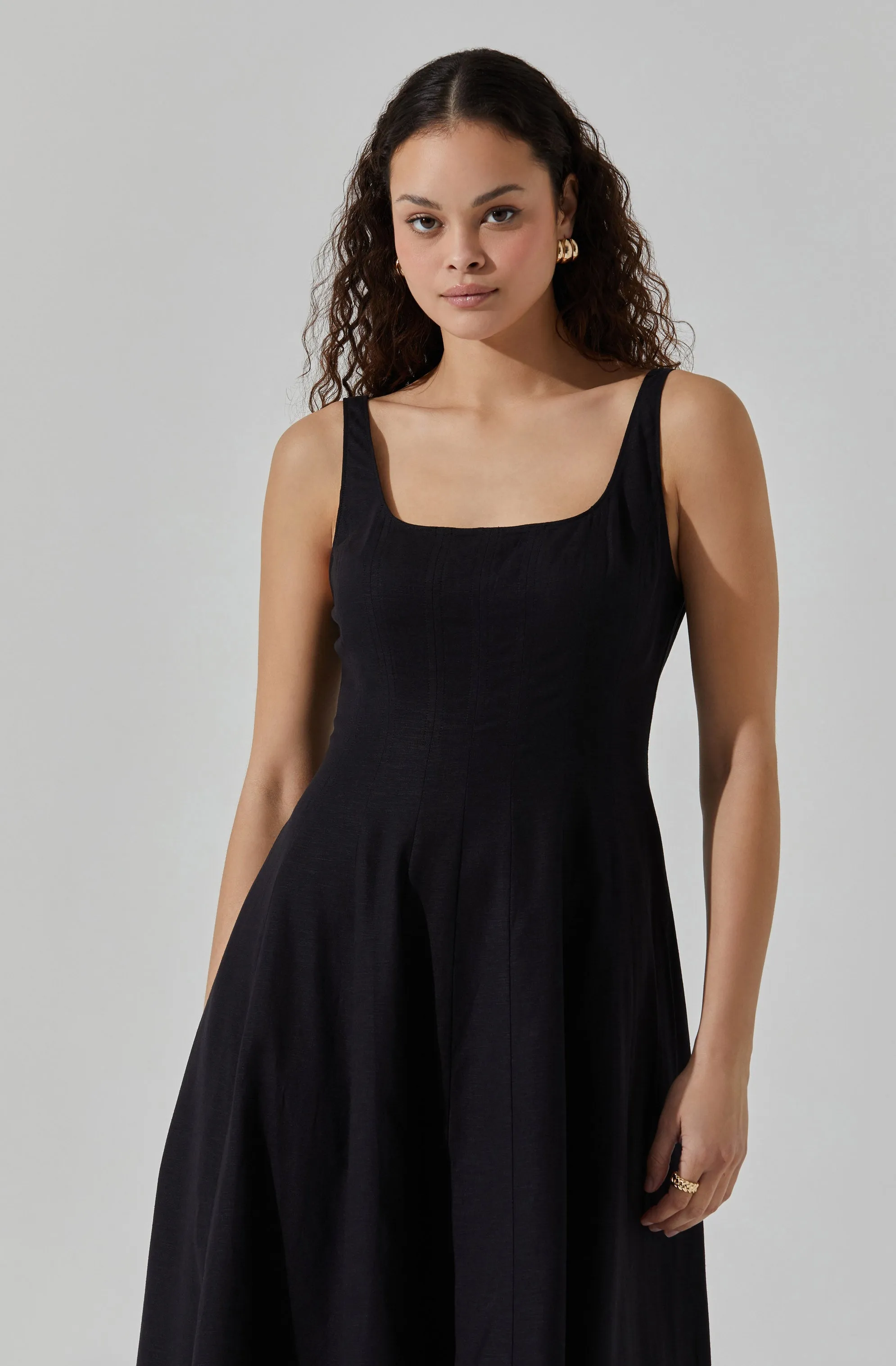 Linen Square Neck Midi Dress sold by Astr product image thumbnail 2