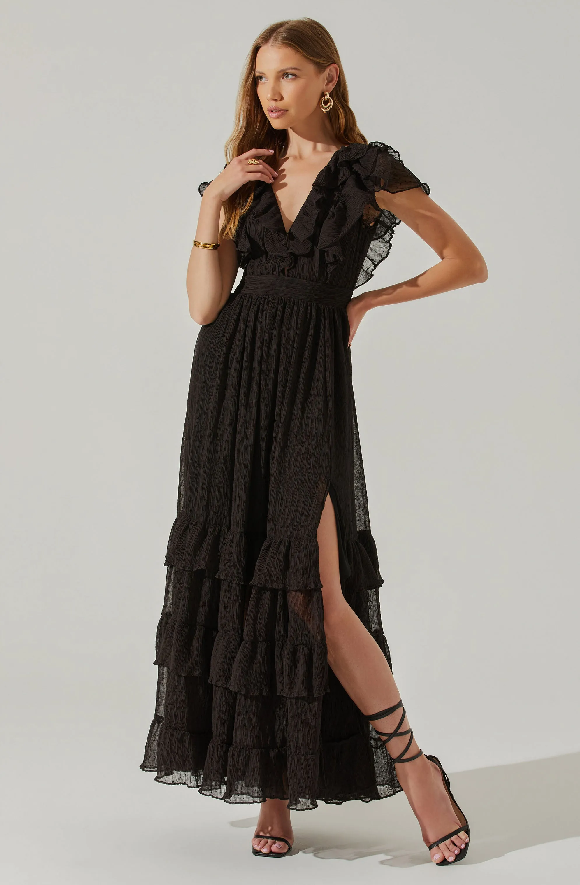 Tiara Ruffle Maxi Dress sold by Astr