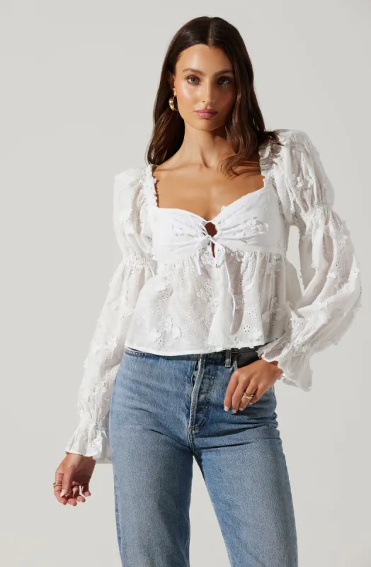 Barstow Puff Sleeve Top sold by Astr