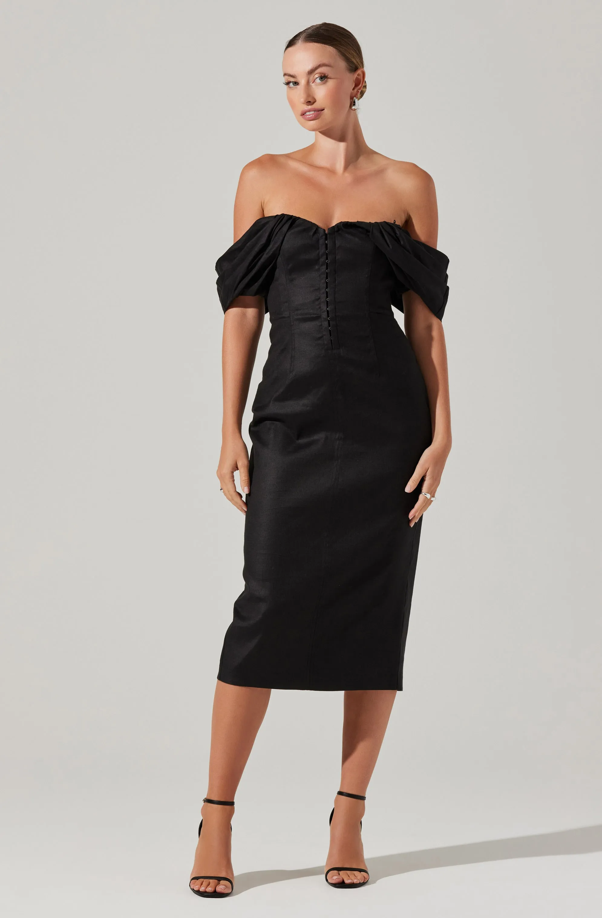 Opal Off-Shoulder Midi Dress sold by Astr