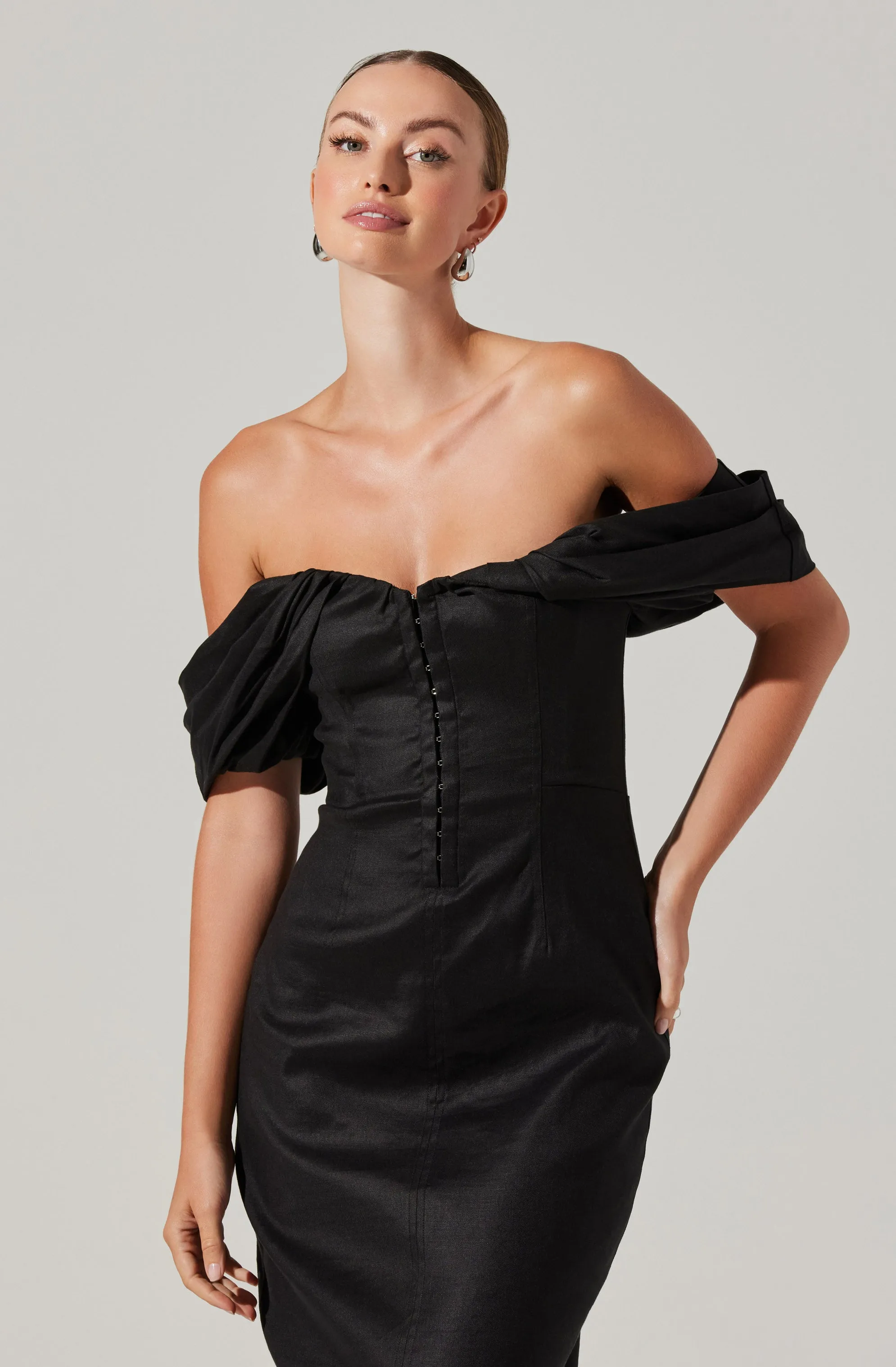 Opal Off-Shoulder Midi Dress sold by Astr product image thumbnail 5
