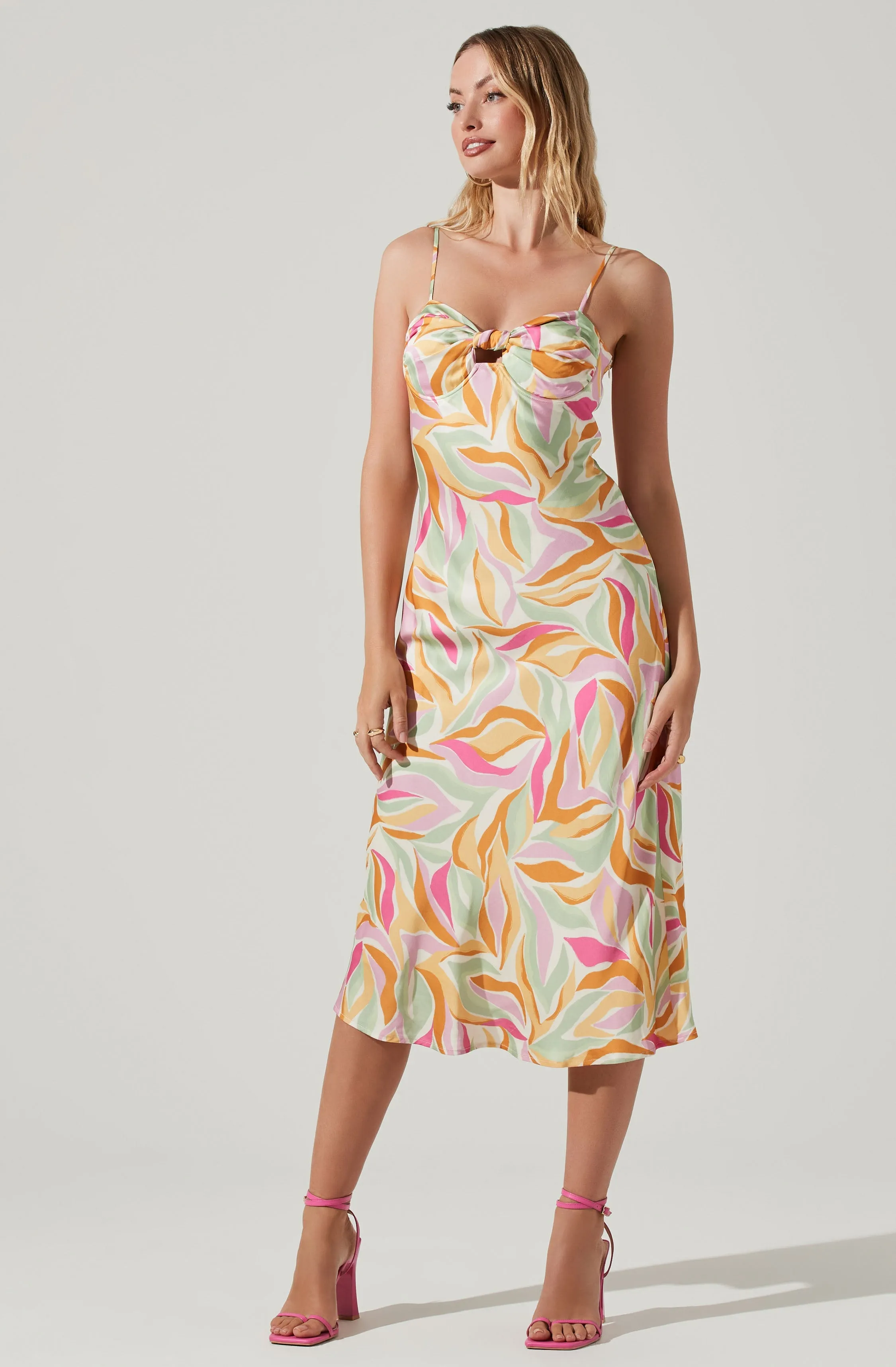 Mariela Abstract Print Midi Dress sold by Astr