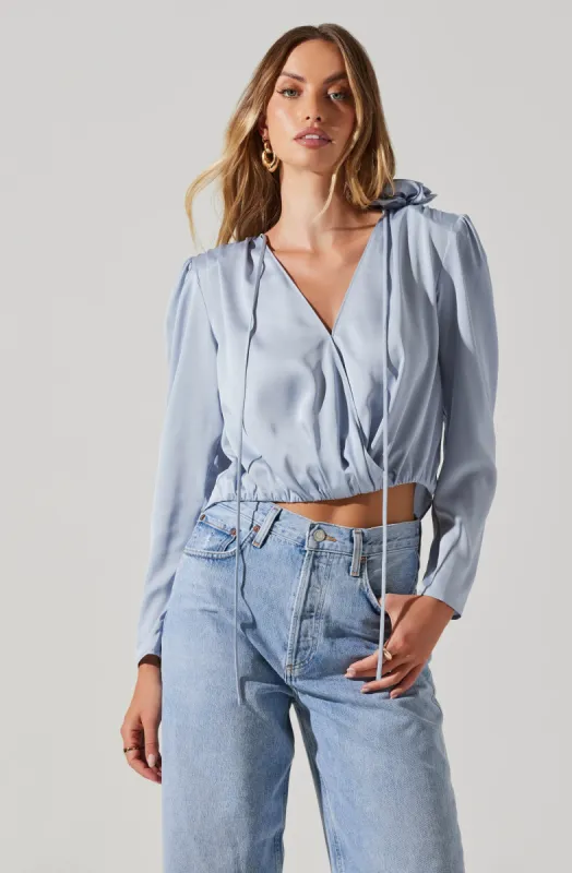 Lovisa Satin Long Sleeve Corsage Top made by Astr