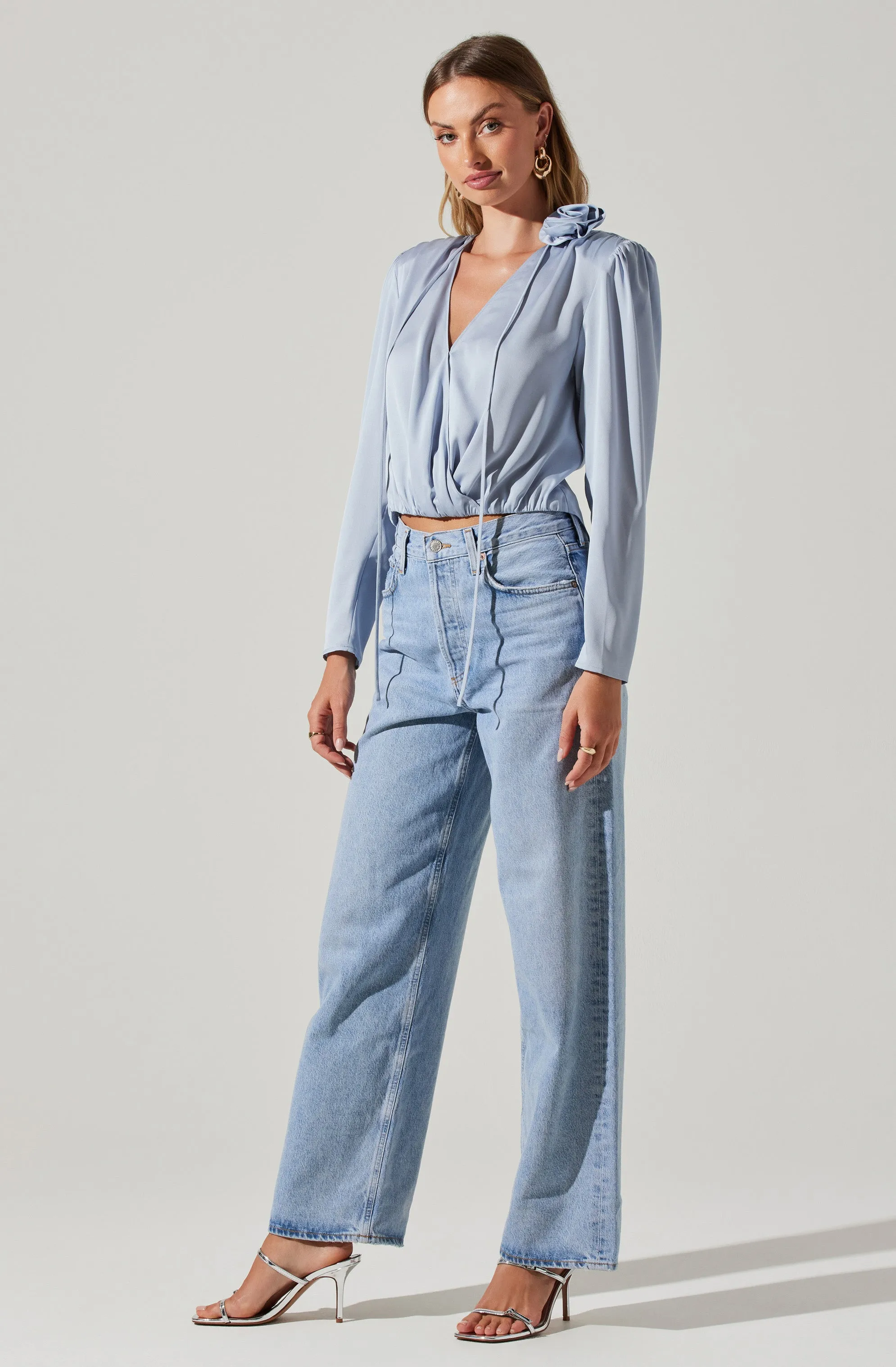 Lovisa Satin Long Sleeve Corsage Top sold by Astr product image thumbnail 4