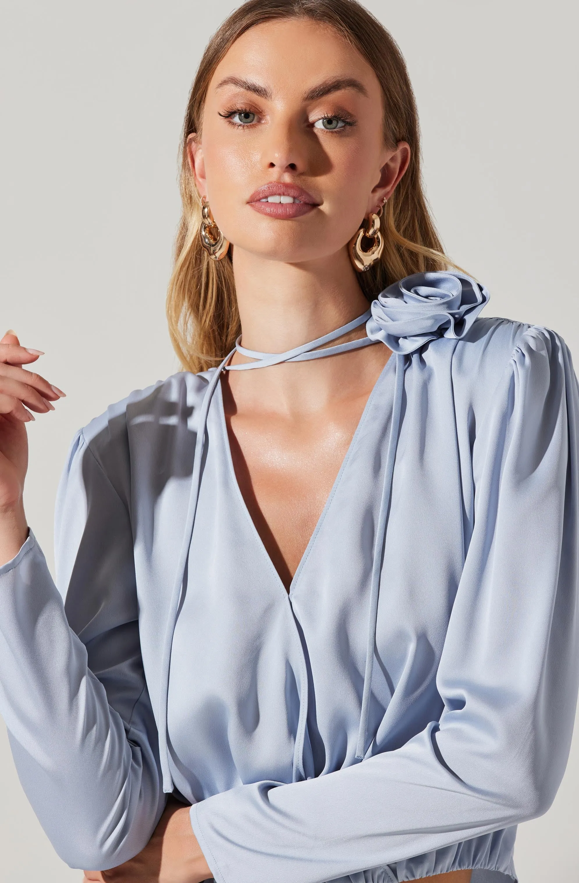 Lovisa Satin Long Sleeve Corsage Top sold by Astr product image thumbnail 3