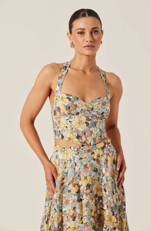 Floral Halter Neck Bustier Top sold by Astr