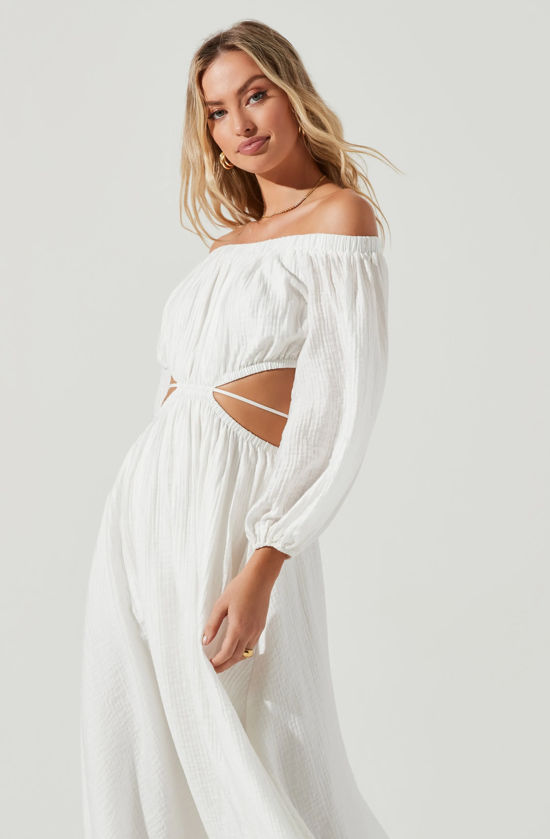 Cassian Cutout Off Shoulder Midi Dress sold by Astr product image thumbnail 3