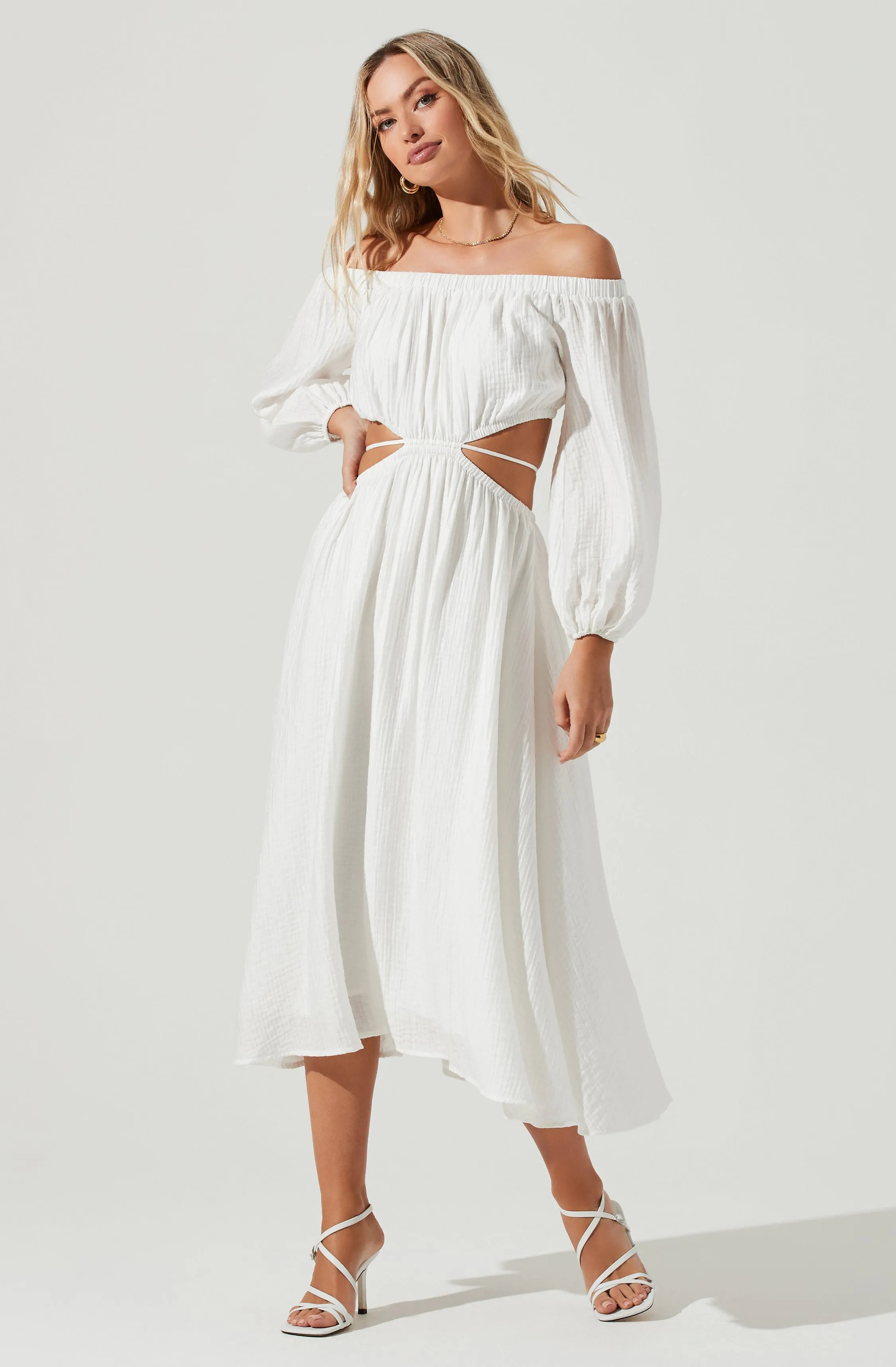 Cassian Cutout Off Shoulder Midi Dress sold by Astr
