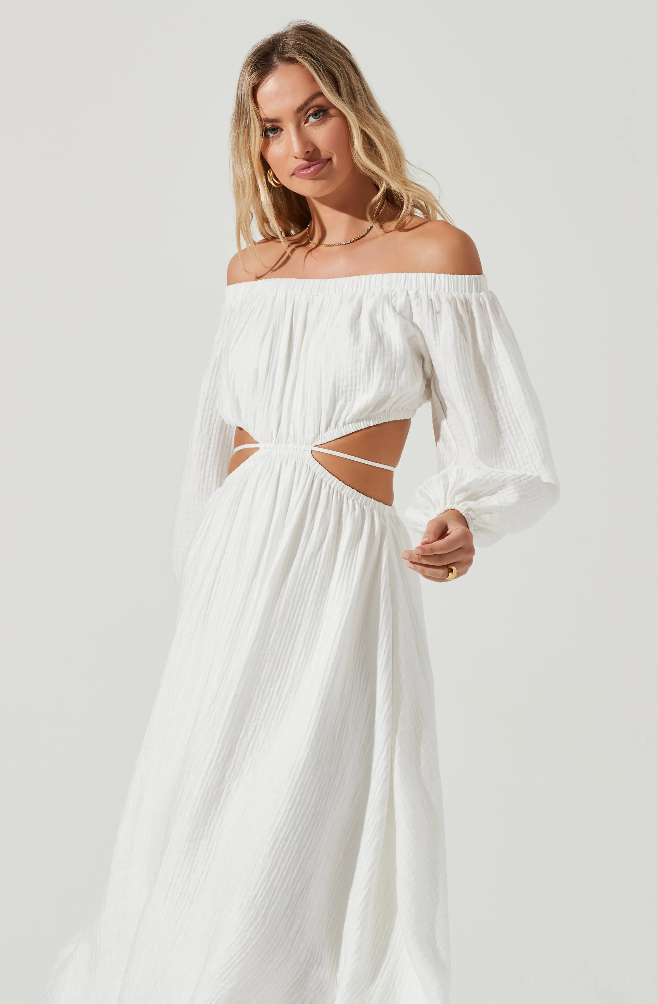 Cassian Cutout Off Shoulder Midi Dress sold by Astr product image thumbnail 2