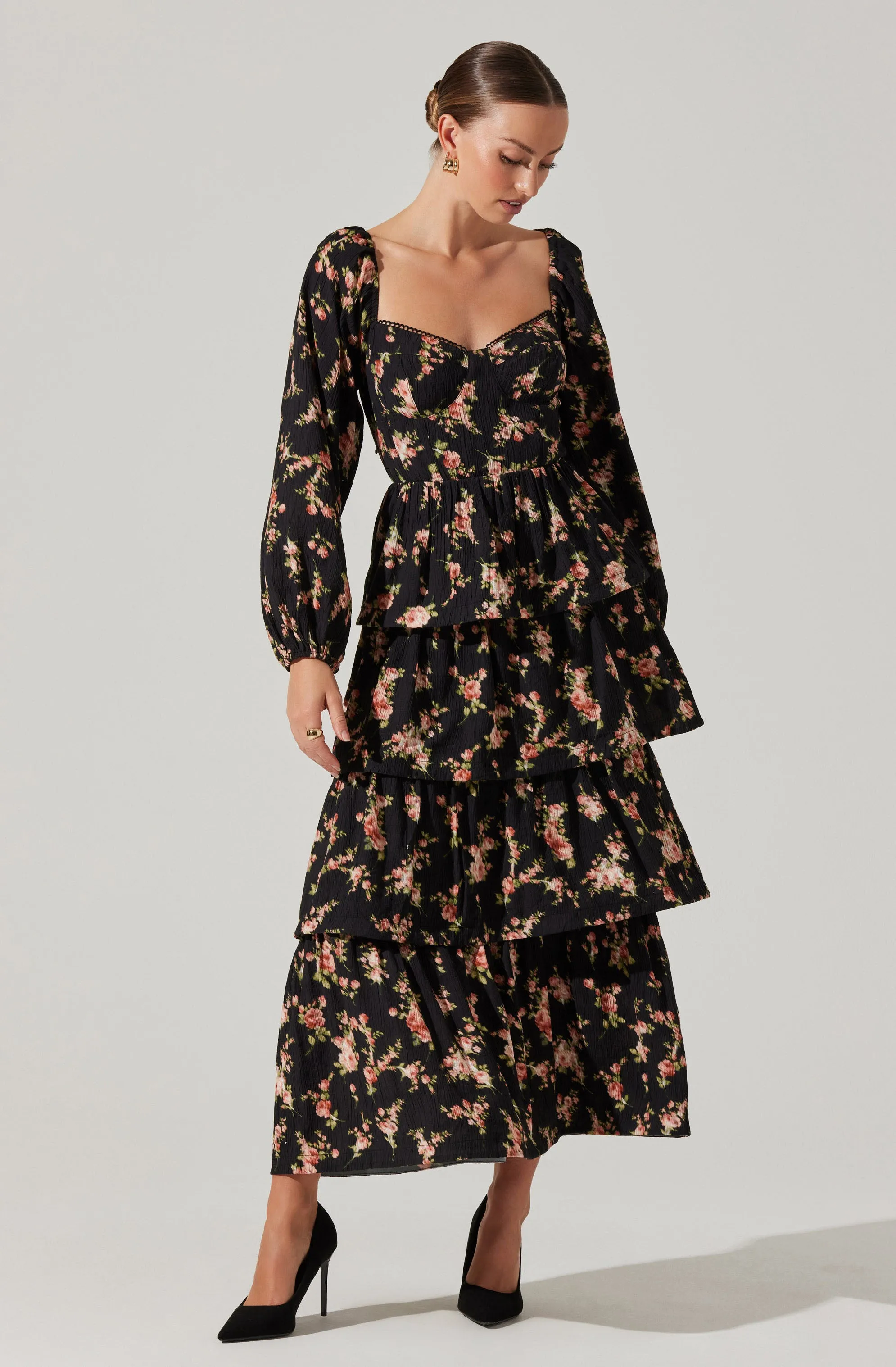 Aumie Tiered Floral Maxi Dress sold by Astr product image thumbnail 3