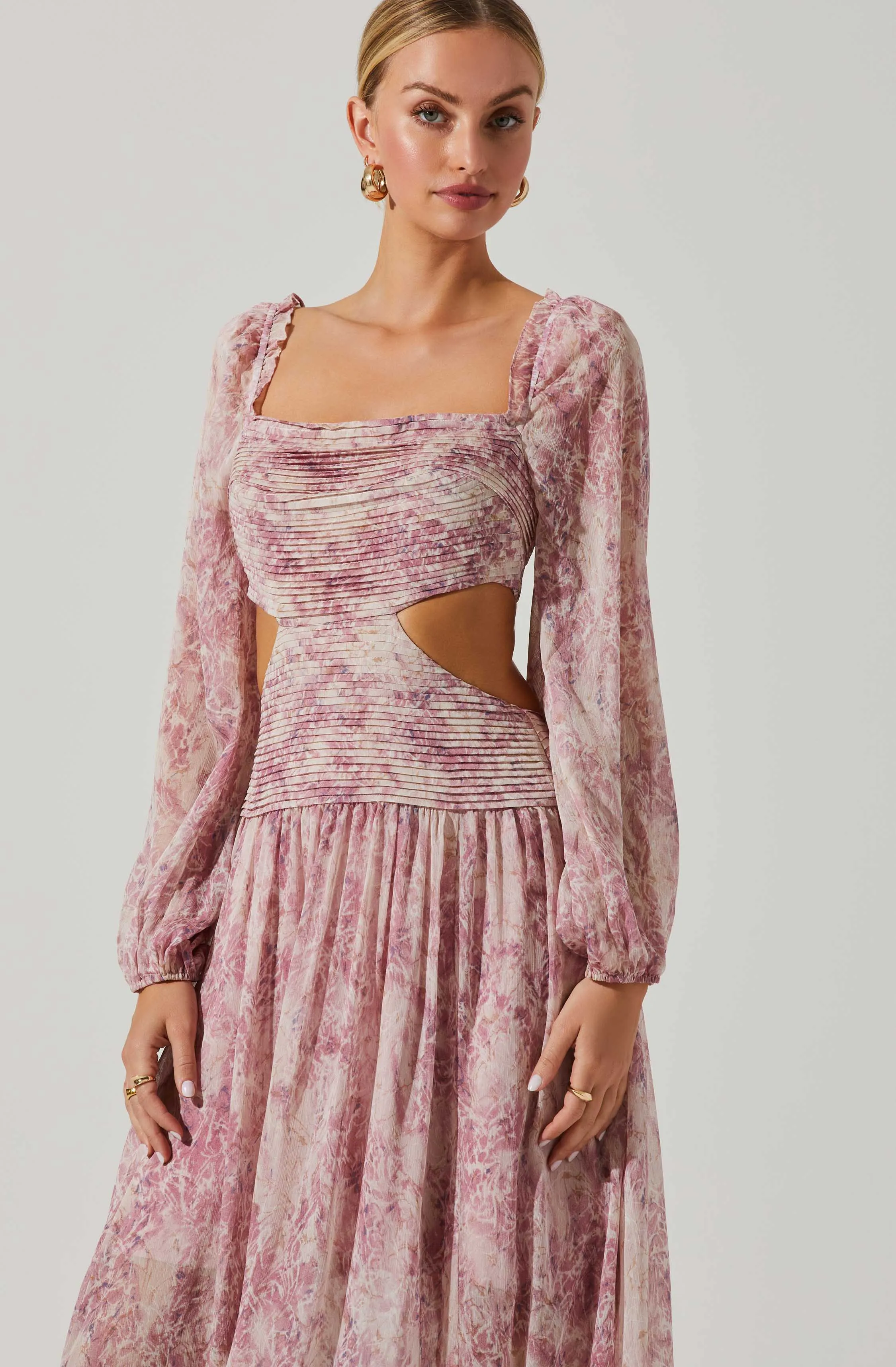 Amadora Square Neck Cutout Long Sleeve Maxi Dress sold by Astr product image thumbnail 2