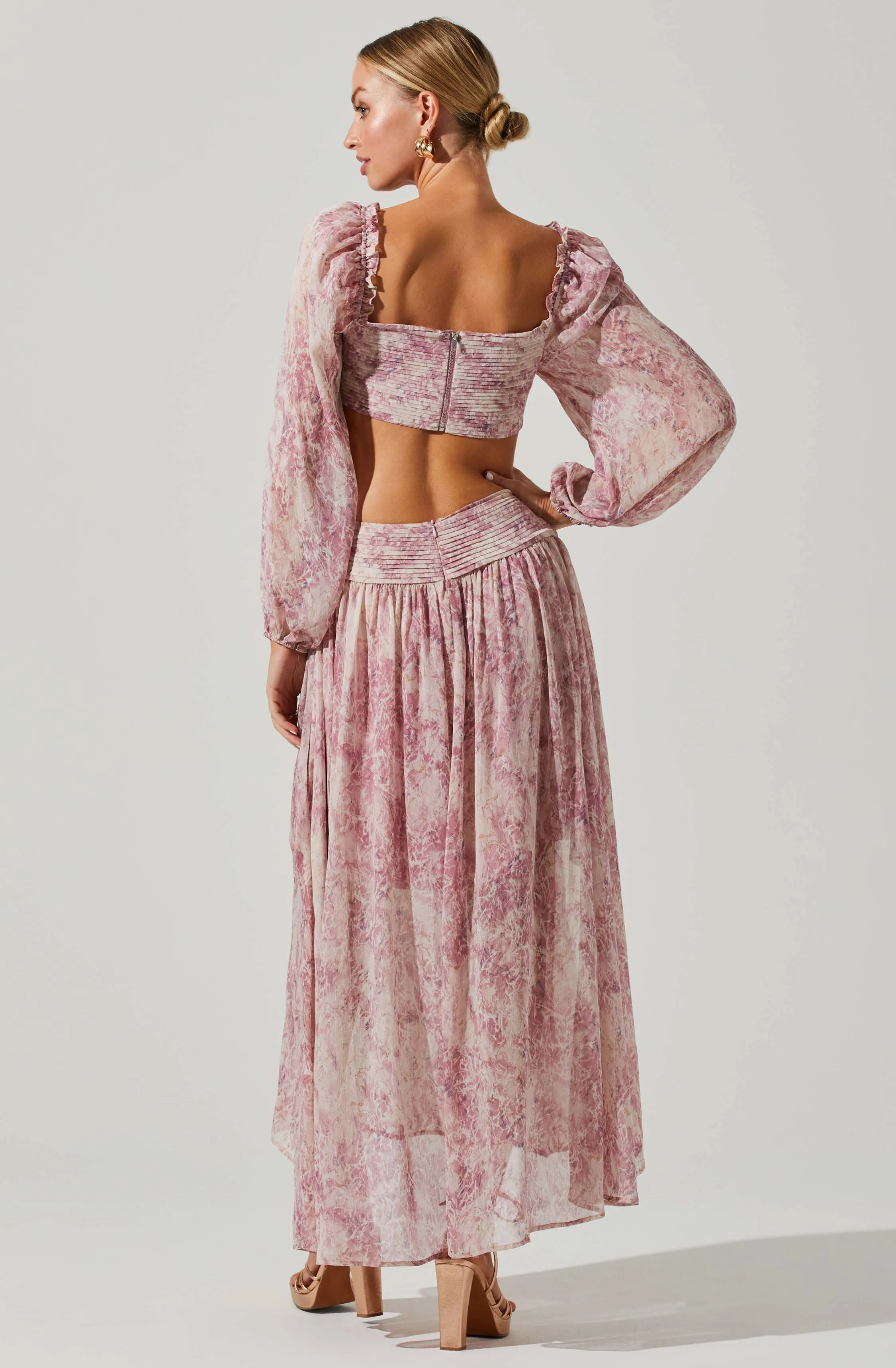 Amadora Square Neck Cutout Long Sleeve Maxi Dress sold by Astr product image thumbnail 5