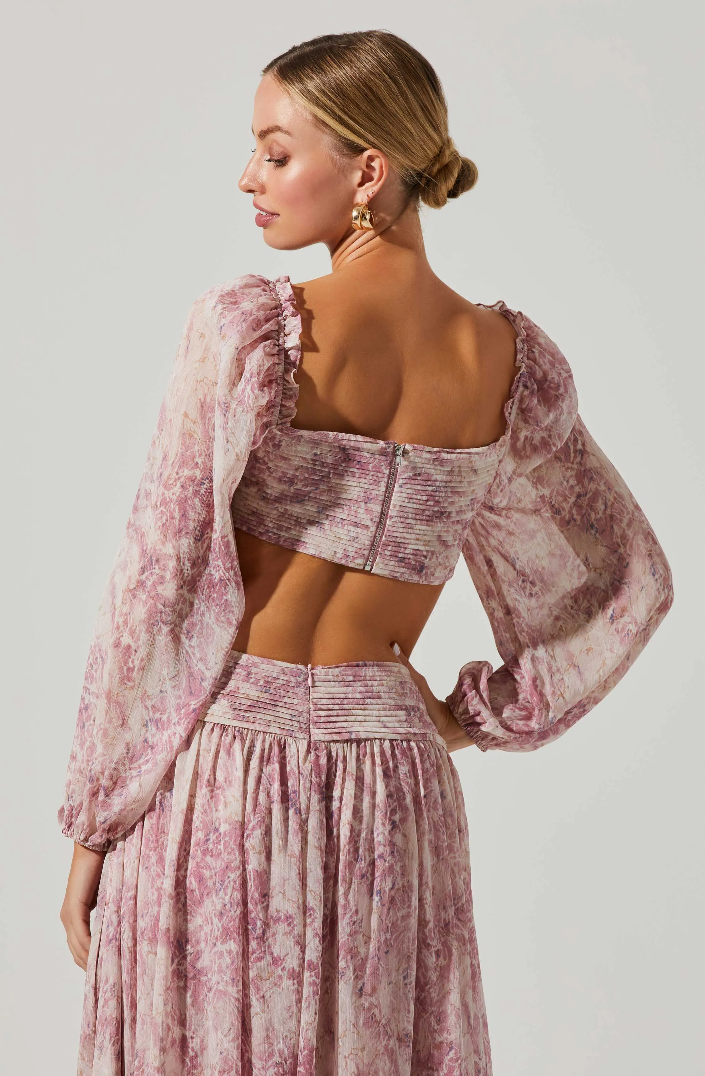 Amadora Square Neck Cutout Long Sleeve Maxi Dress sold by Astr product image thumbnail 4