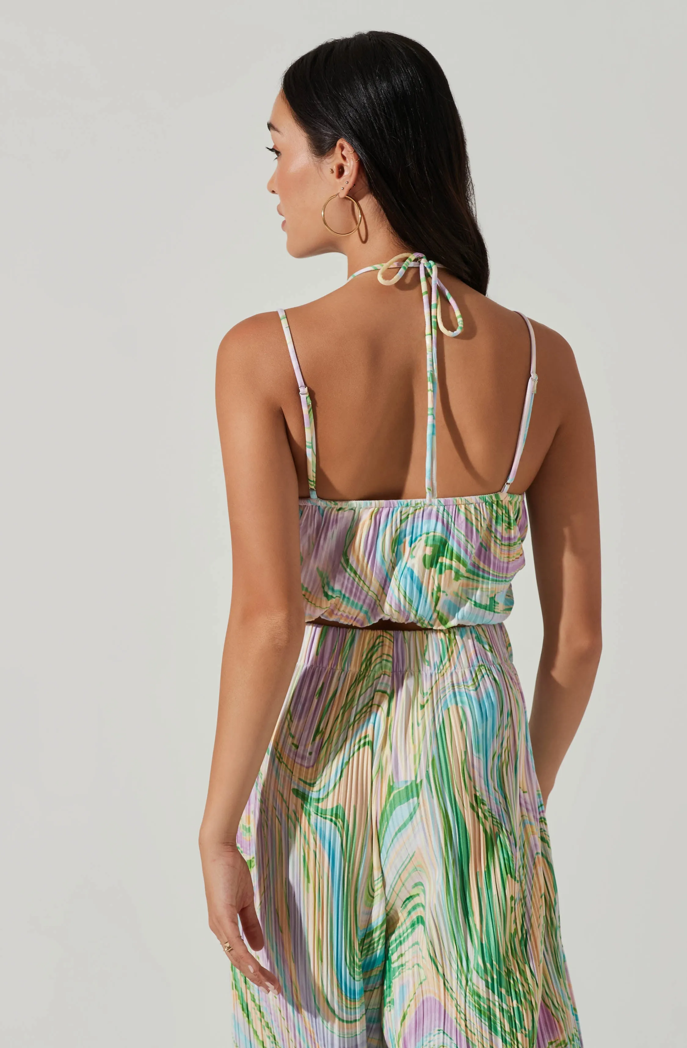 Savine Ruched Tie Dye Halter Top sold by Astr product image thumbnail 5