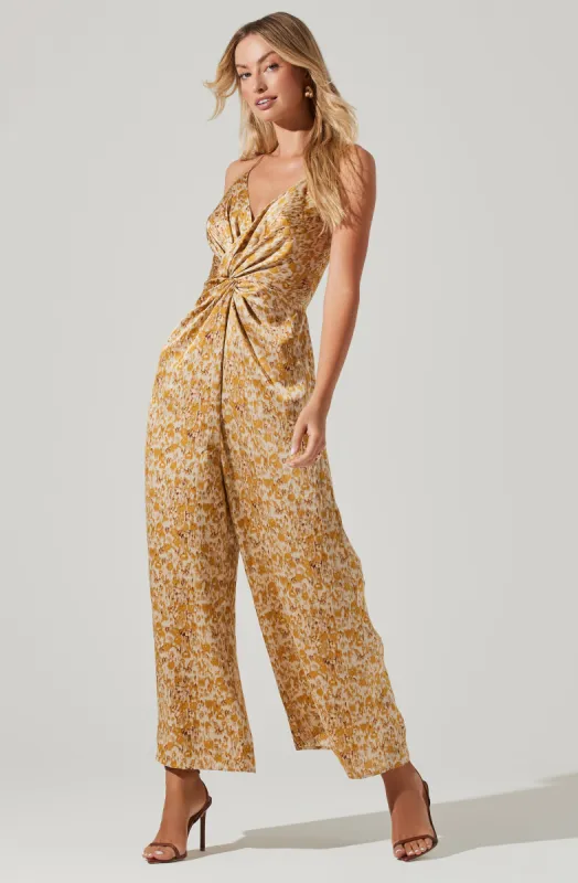 Satin Twist Front Wide Leg Jumpsuit sold by Astr