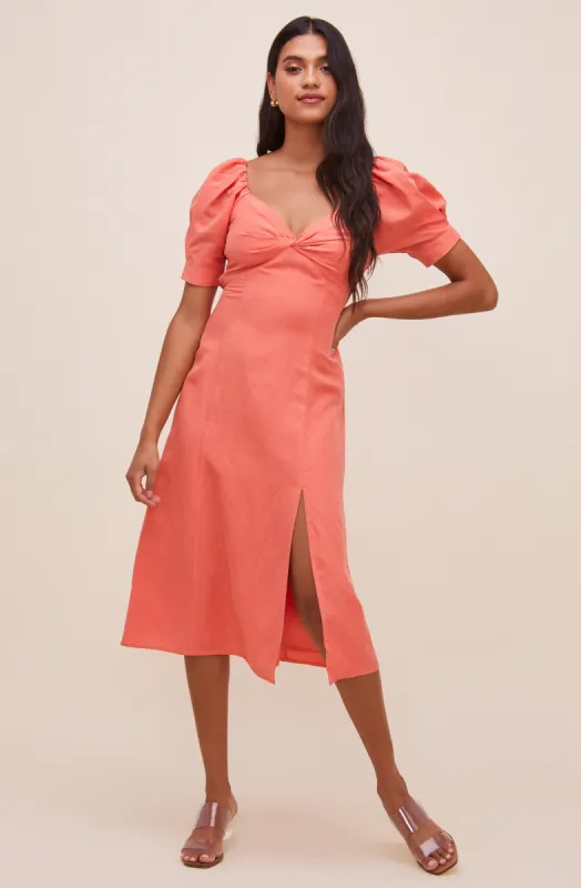 Fern Puff Sleeve Midi Dress sold by Astr