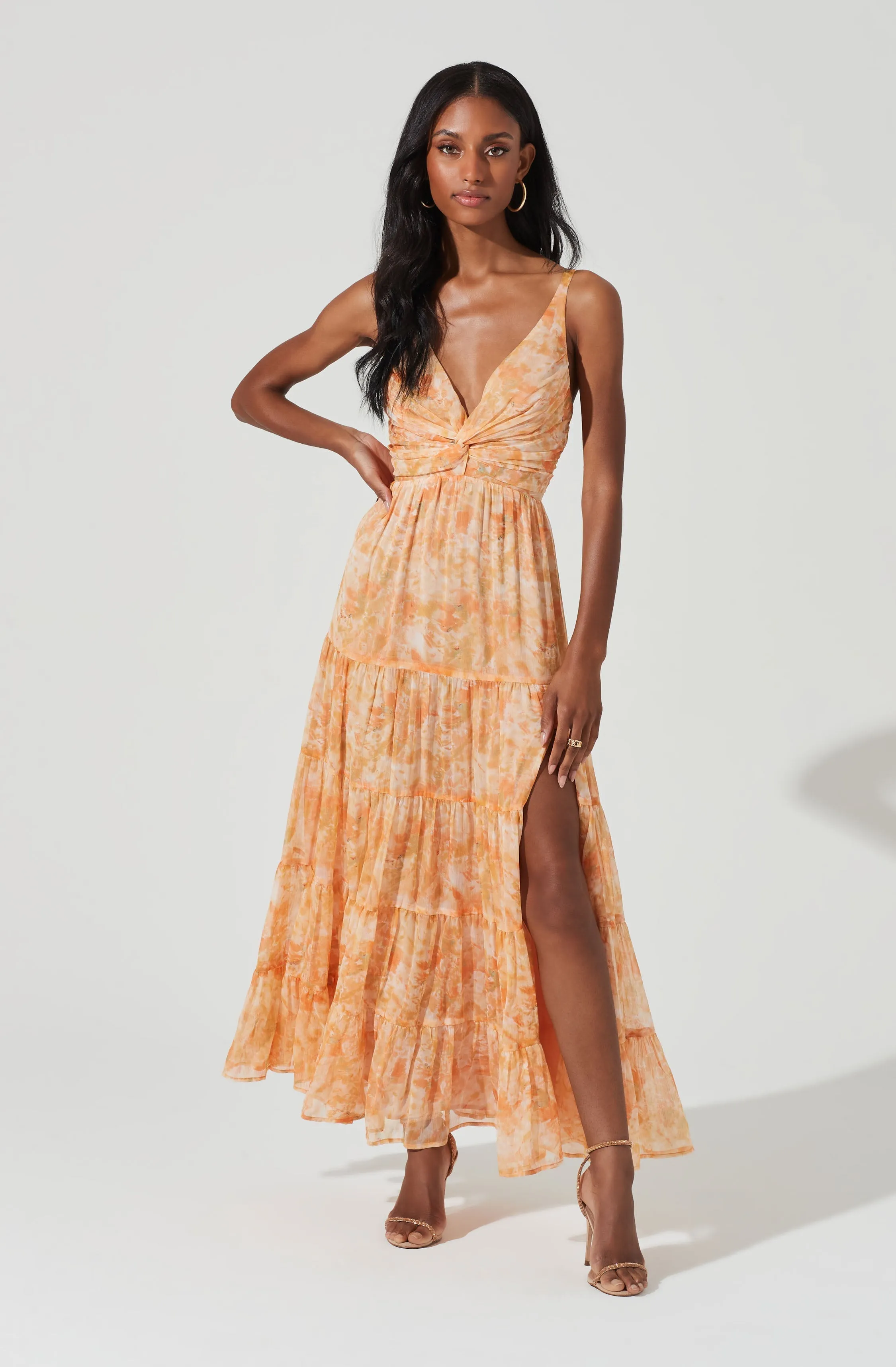 Elsa Floral Tiered Maxi Dress sold by Astr