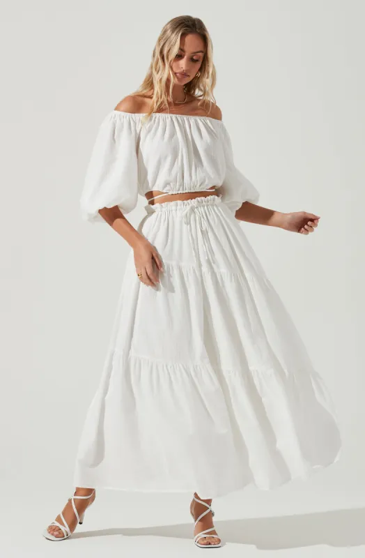 Balboa Tiered Maxi Skirt sold by Astr