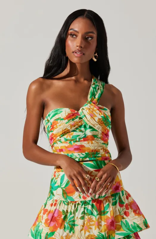 Daya One-Shoulder Crop Top sold by Astr