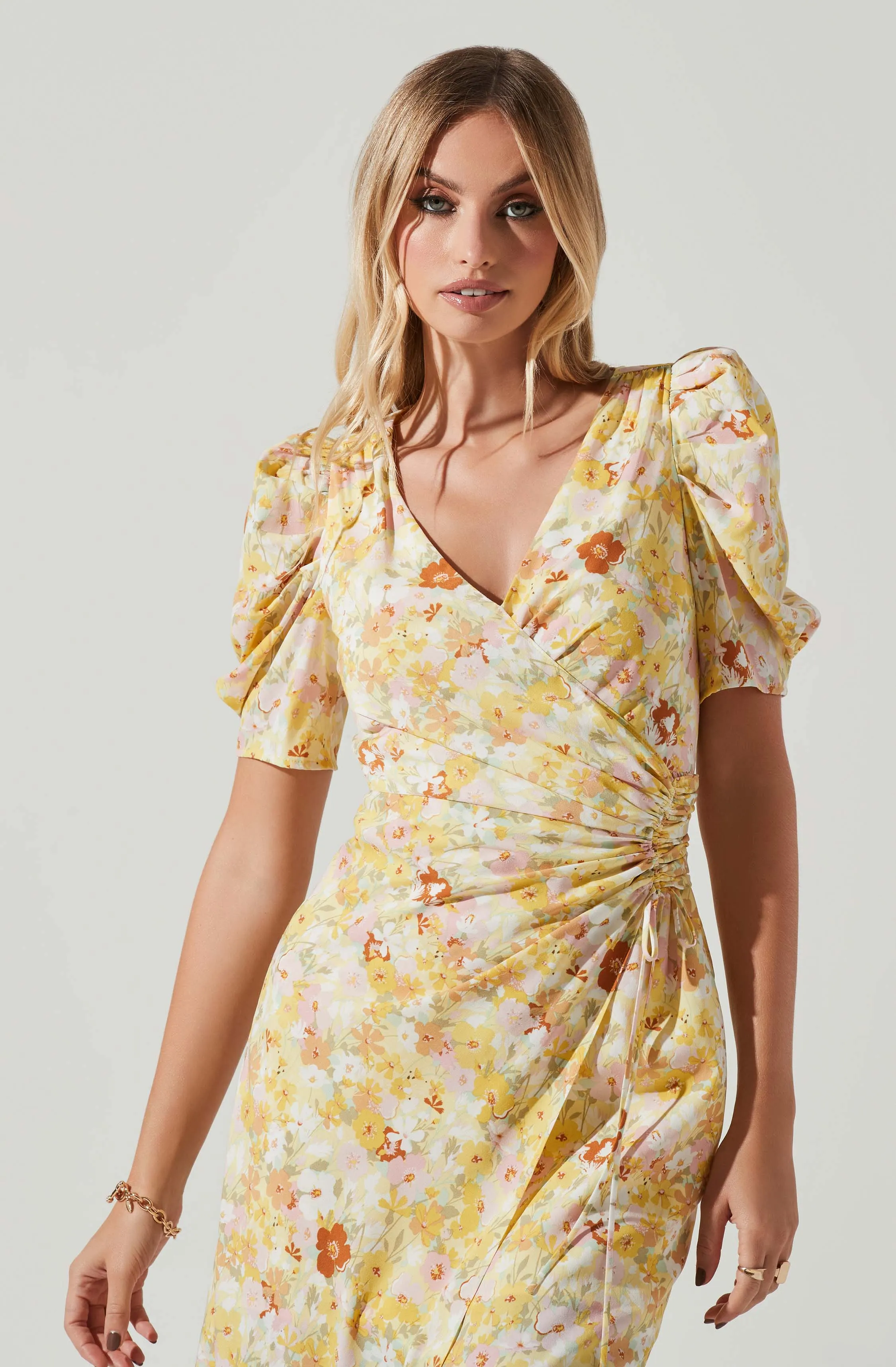 Martina Floral Ruched Midi Dress sold by Astr product image thumbnail 2