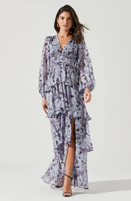 Anora Floral Tiered Maxi Dress sold by Astr